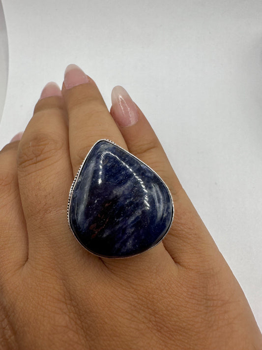 Vintage Blue Genuine Lapis Lazuli Cocktail Ring