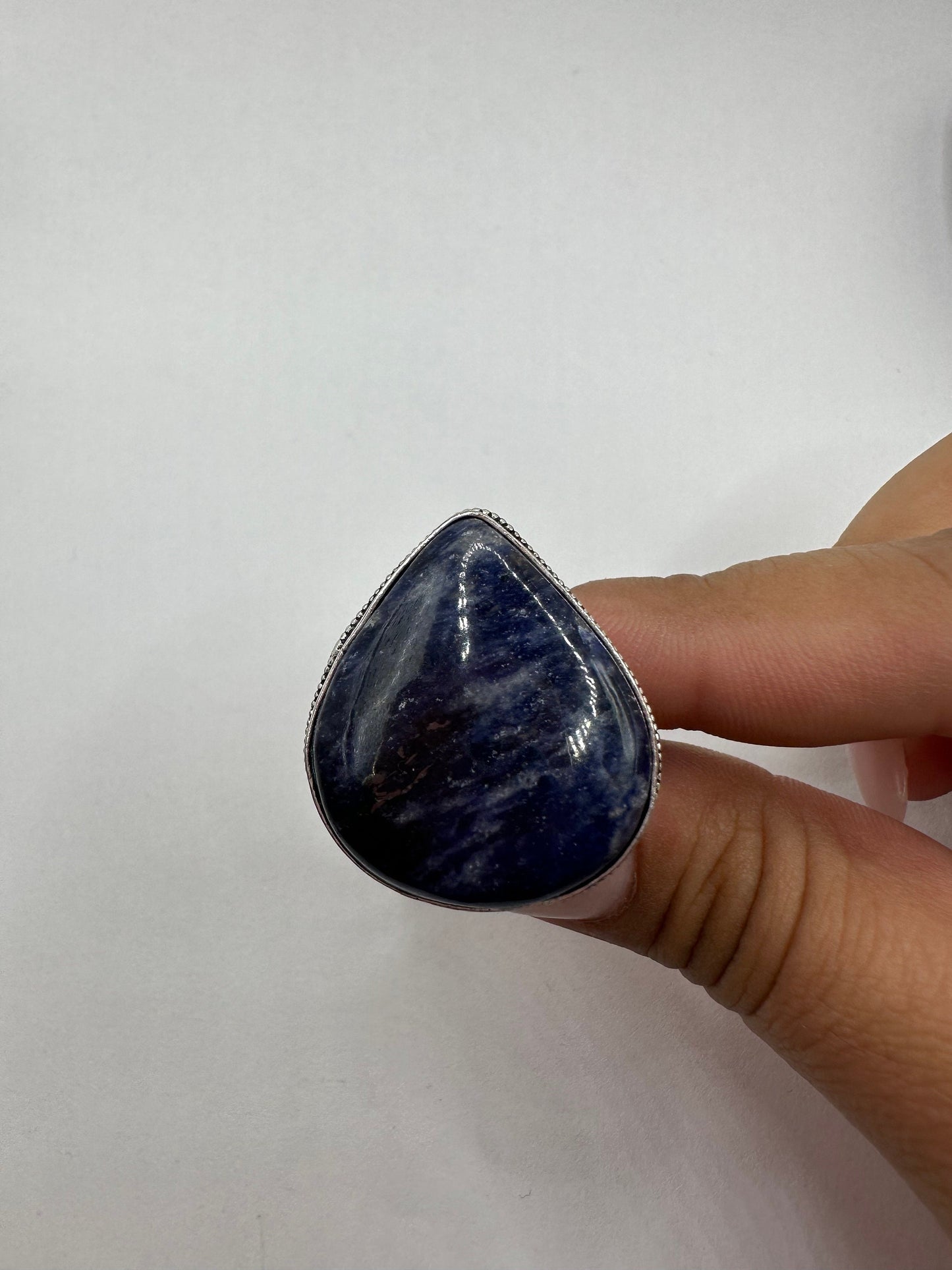 Vintage Blue Genuine Lapis Lazuli Cocktail Ring