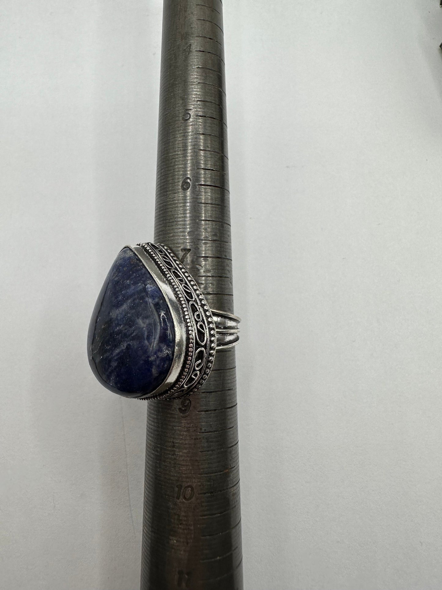 Vintage Blue Genuine Lapis Lazuli Cocktail Ring