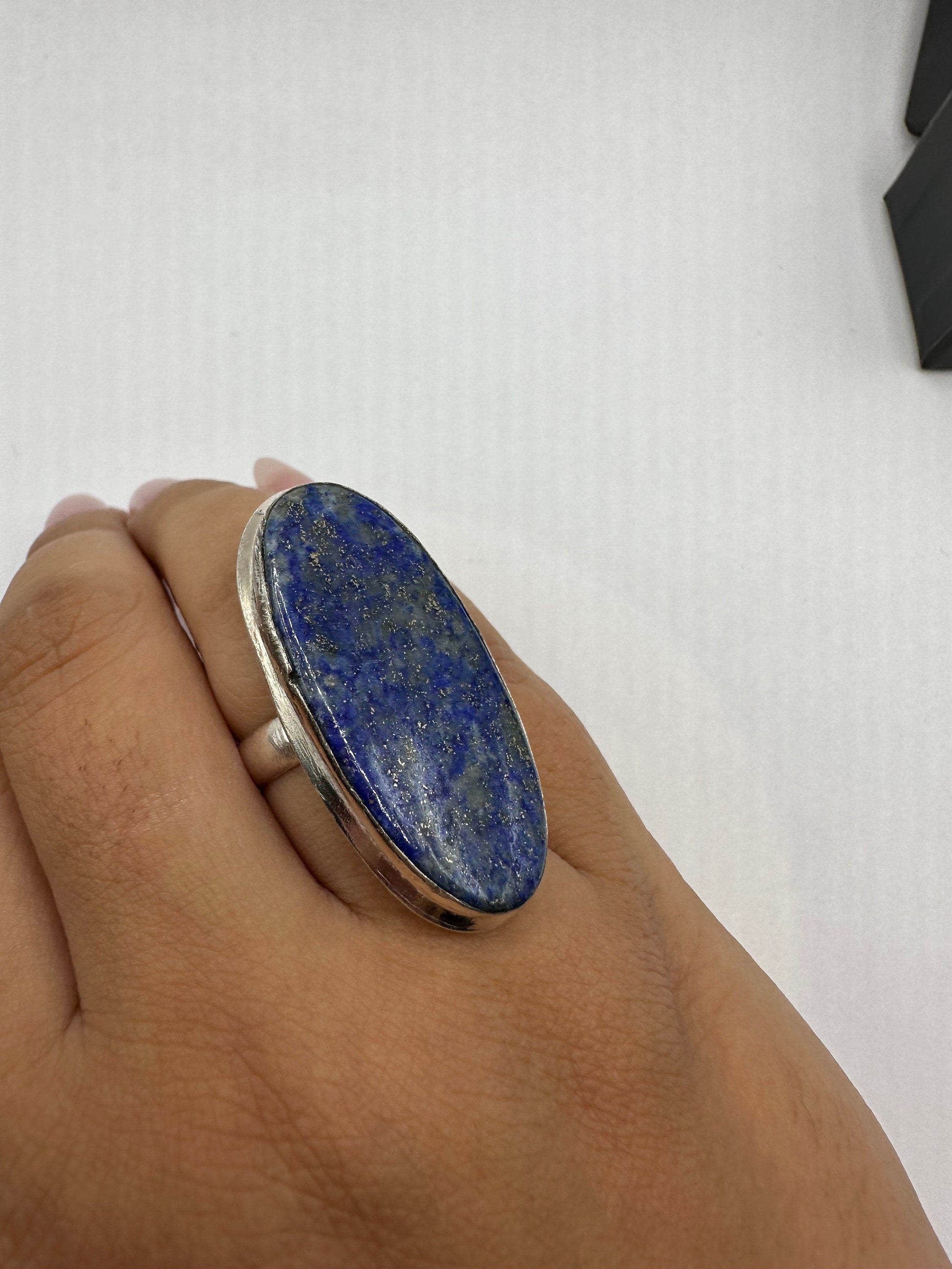 Vintage Blue Genuine Lapis Lazuli Cocktail Ring