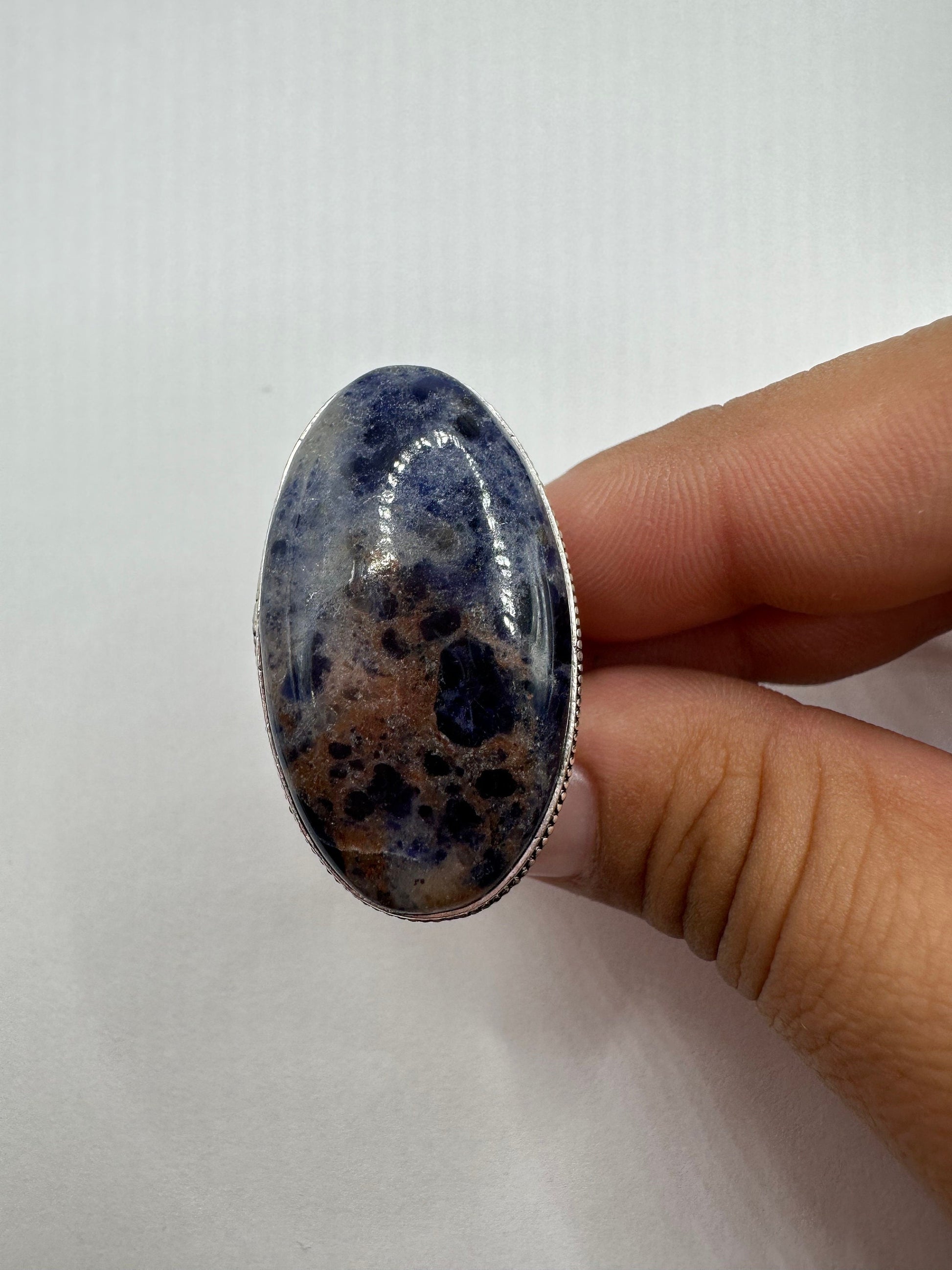 Vintage Blue Genuine Lapis Lazuli Cocktail Ring