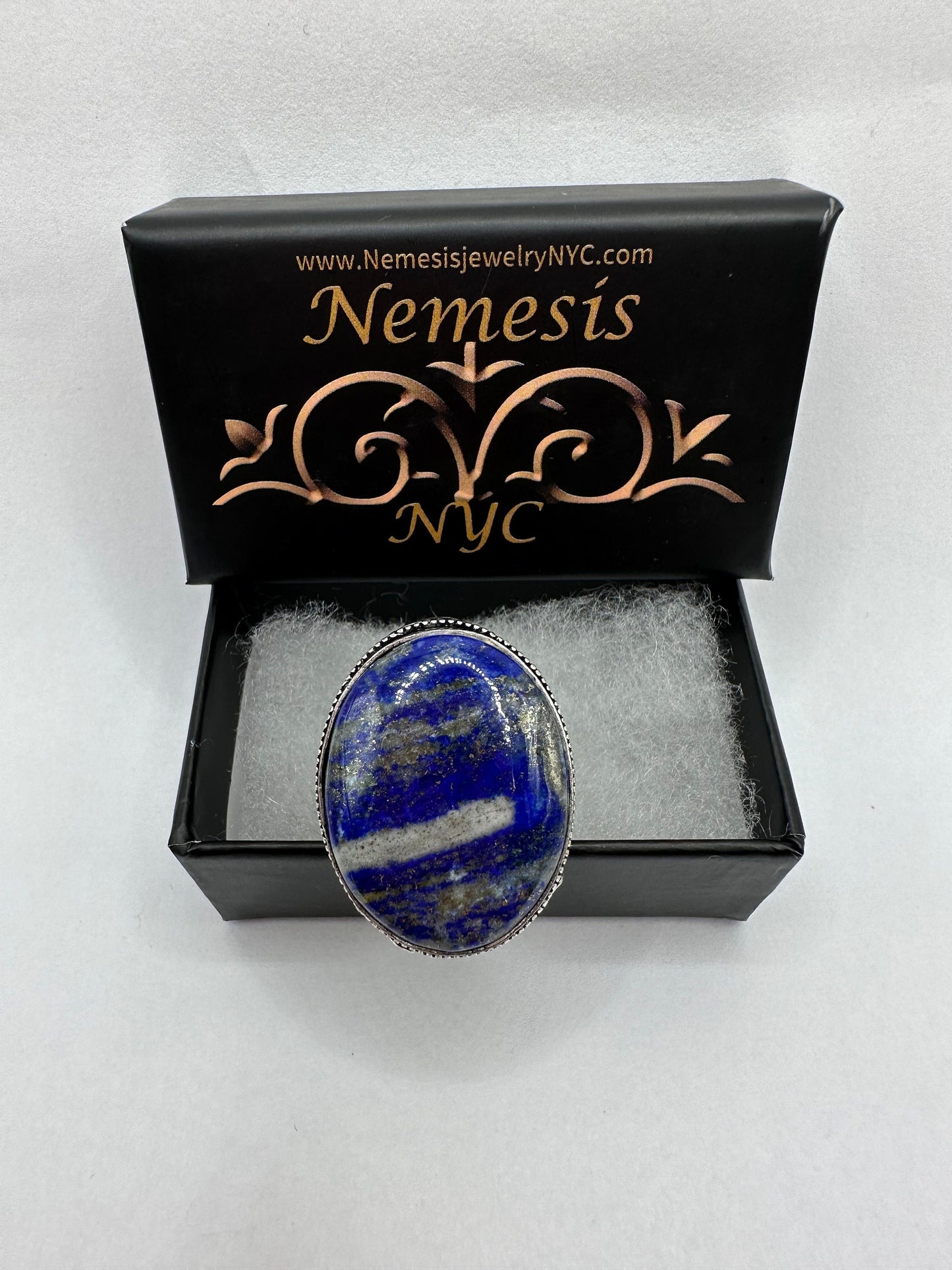 Vintage Blue Genuine Lapis Lazuli Cocktail Ring