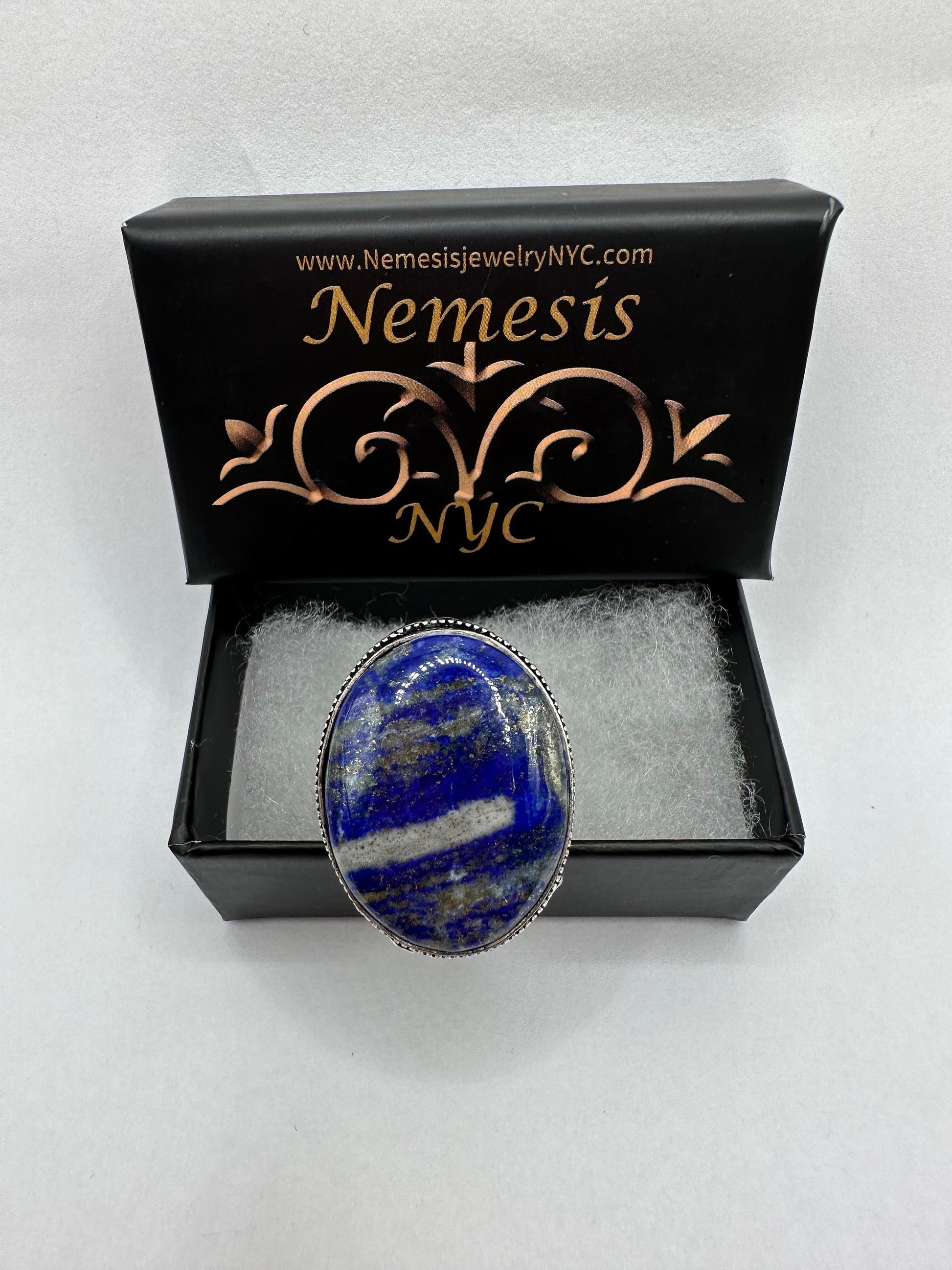 Vintage Blue Genuine Lapis Lazuli Cocktail Ring