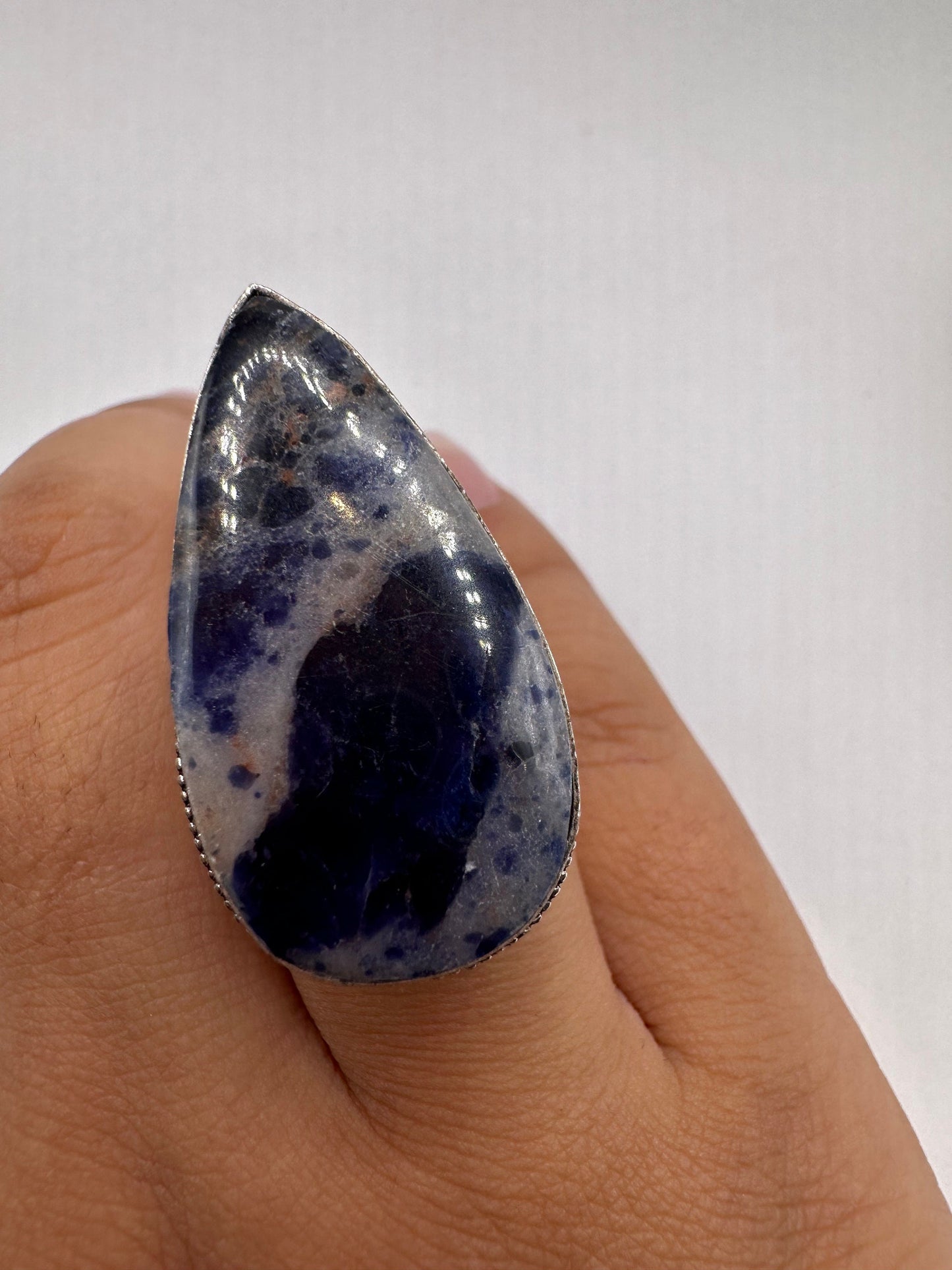 Vintage Blue Genuine Lapis Lazuli Cocktail Ring