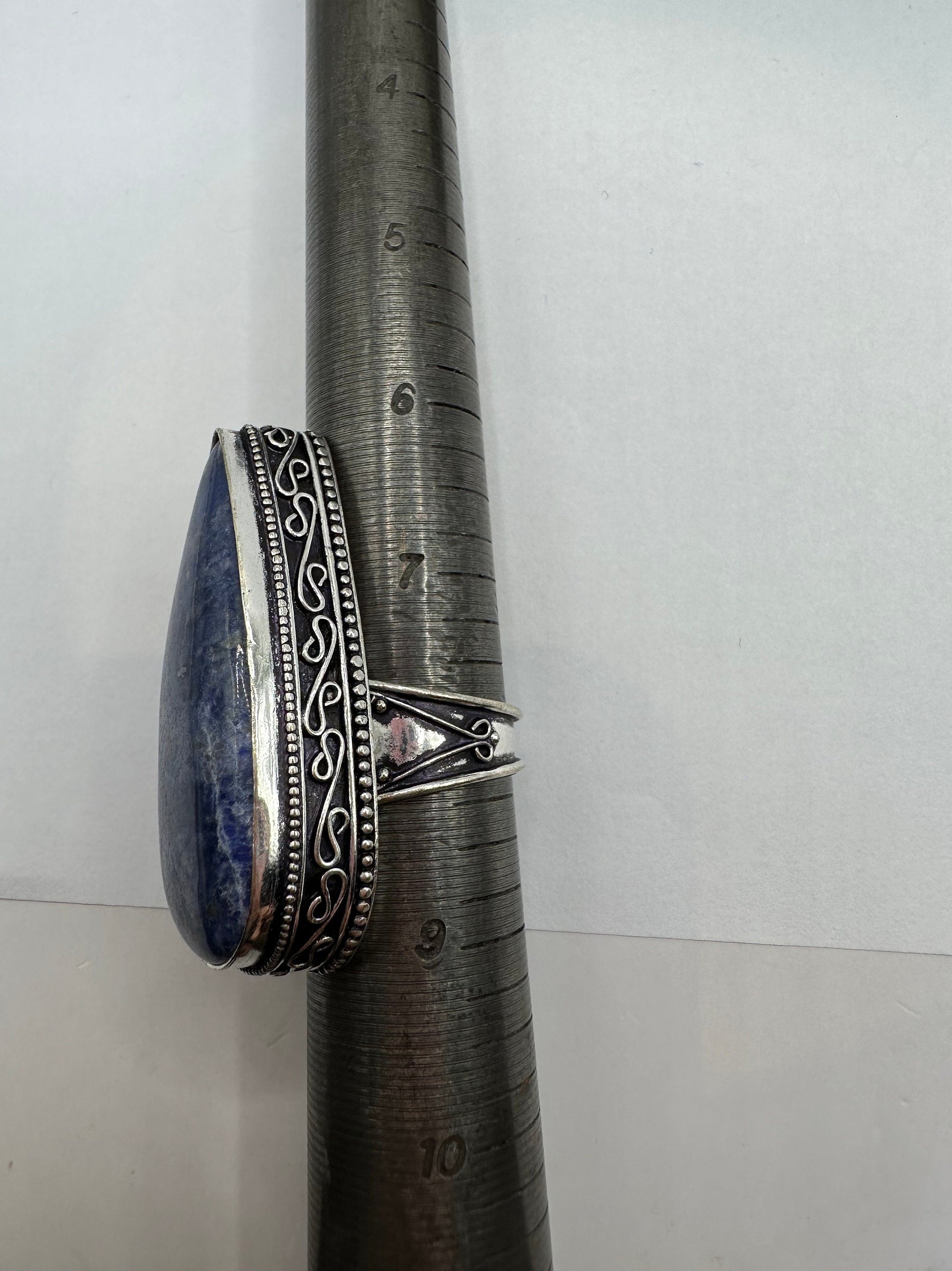 Vintage Blue Genuine Lapis Lazuli Cocktail Ring