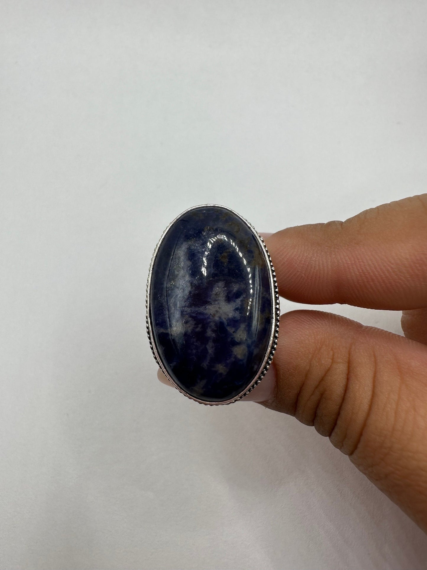 Vintage Blue Genuine Lapis Lazuli Cocktail Ring
