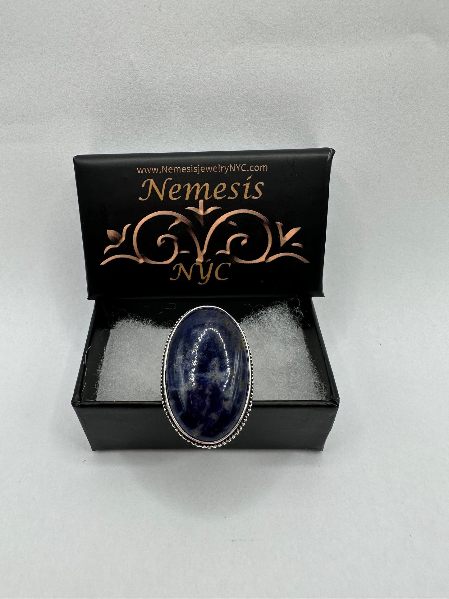 Vintage Blue Genuine Lapis Lazuli Cocktail Ring