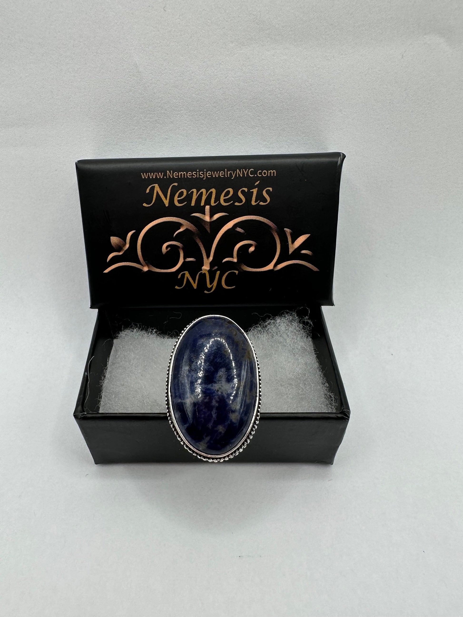 Vintage Blue Genuine Lapis Lazuli Cocktail Ring