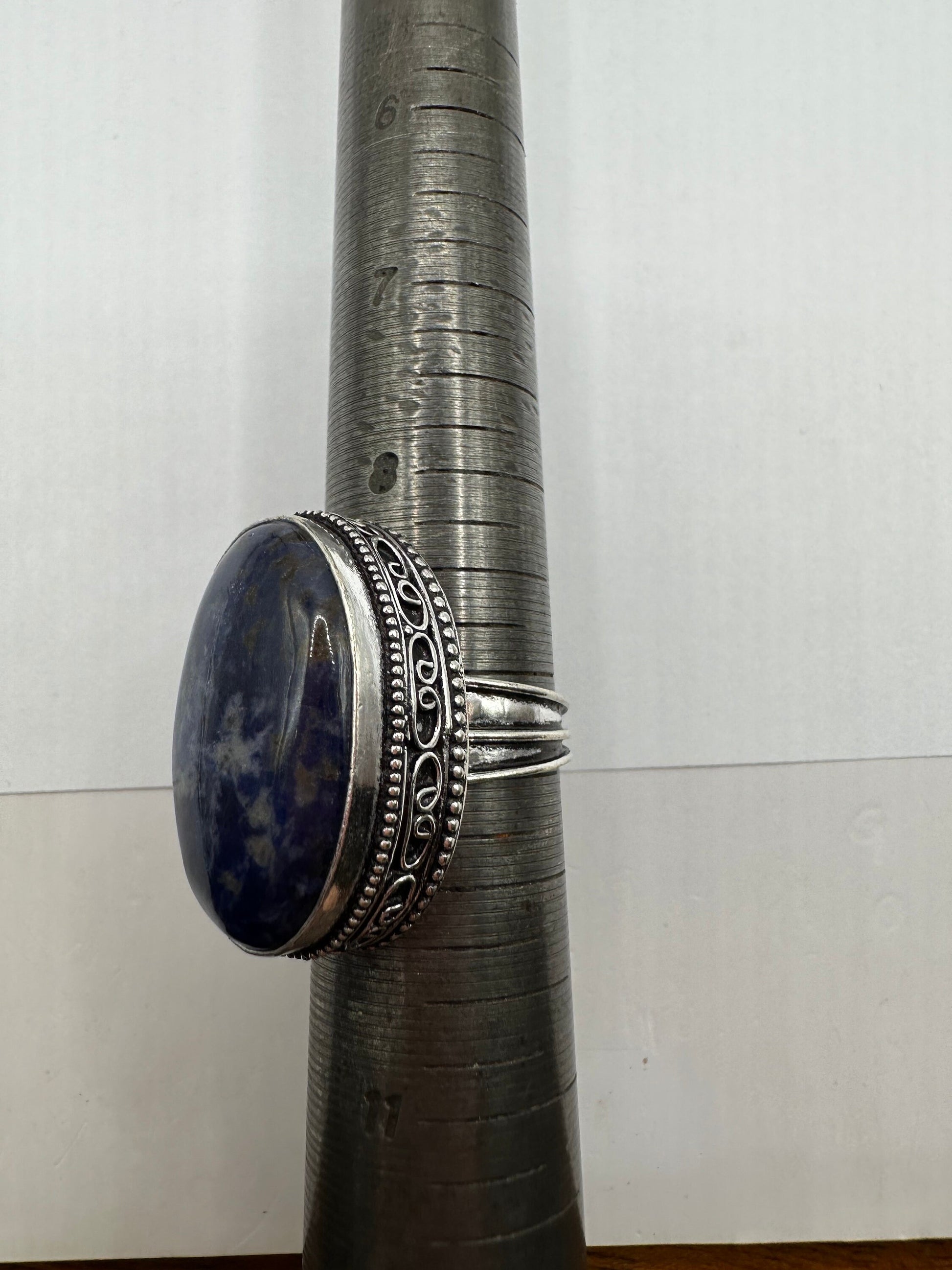 Vintage Blue Genuine Lapis Lazuli Cocktail Ring