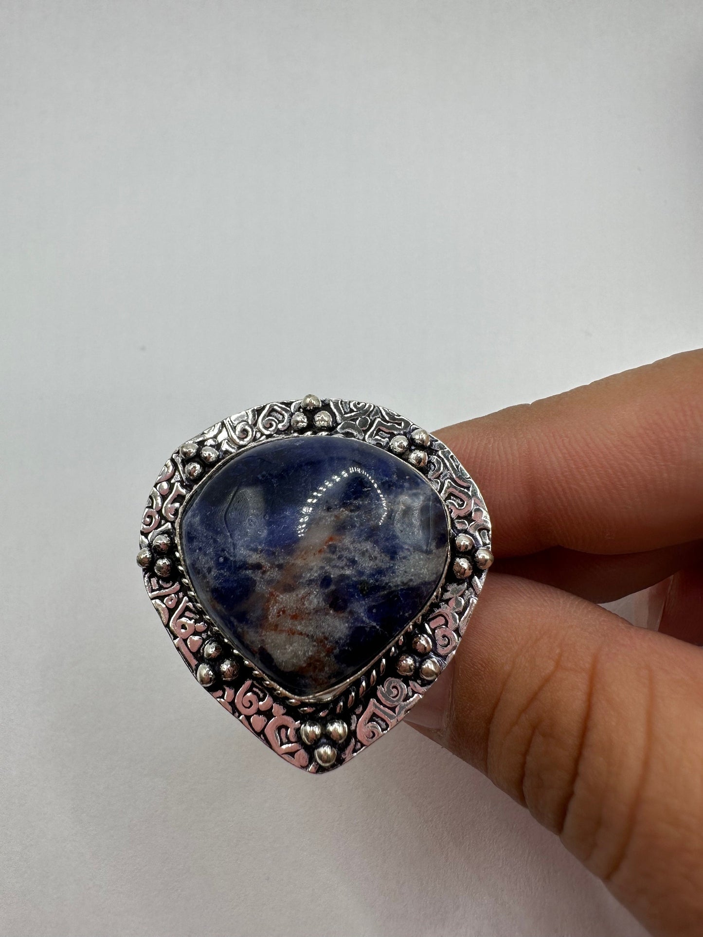 Vintage Blue Genuine Lapis Lazuli Cocktail Ring