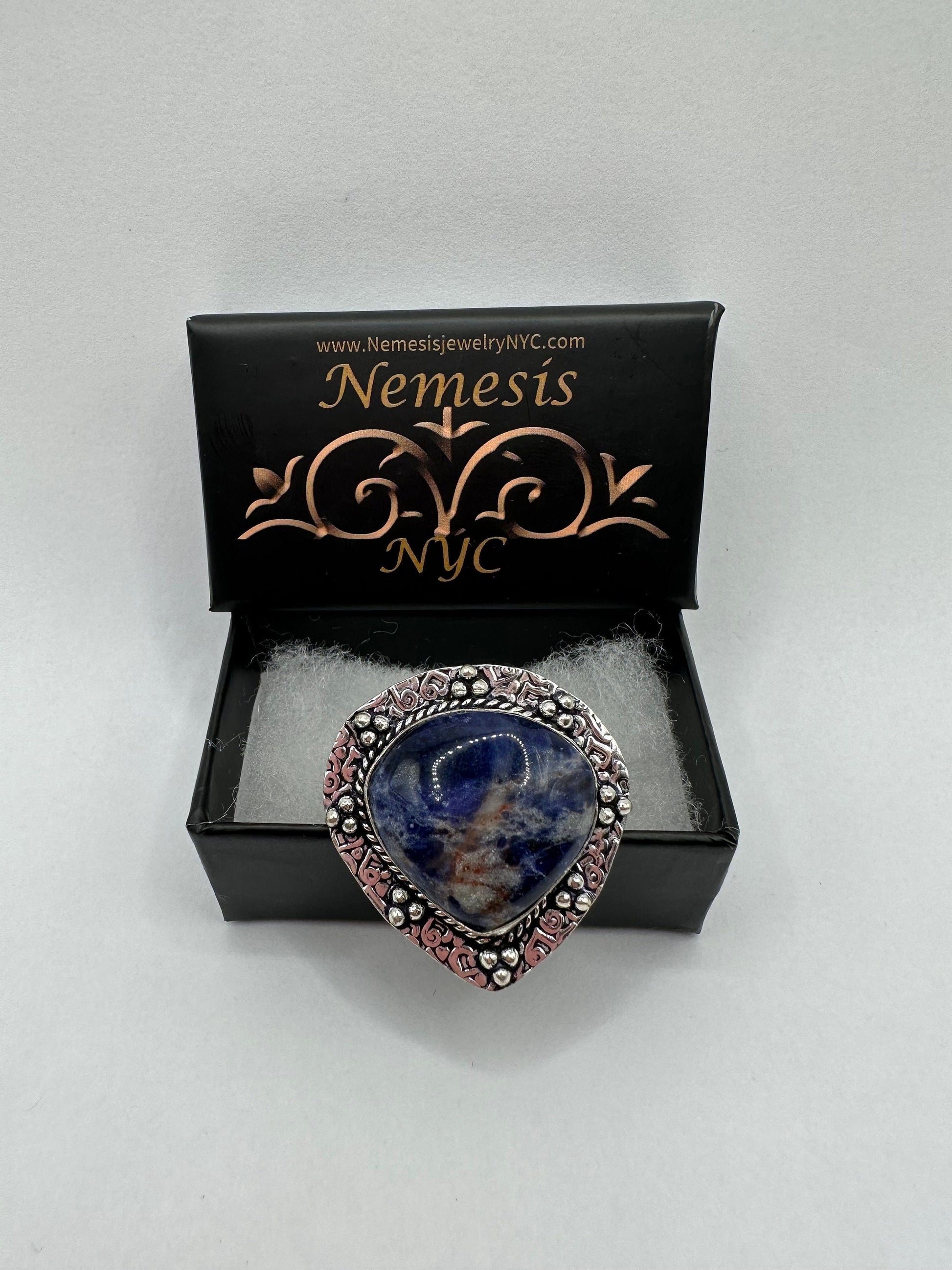 Vintage Blue Genuine Lapis Lazuli Cocktail Ring