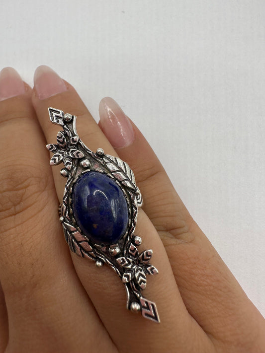 Vintage Blue Genuine Lapis Lazuli Cocktail Ring