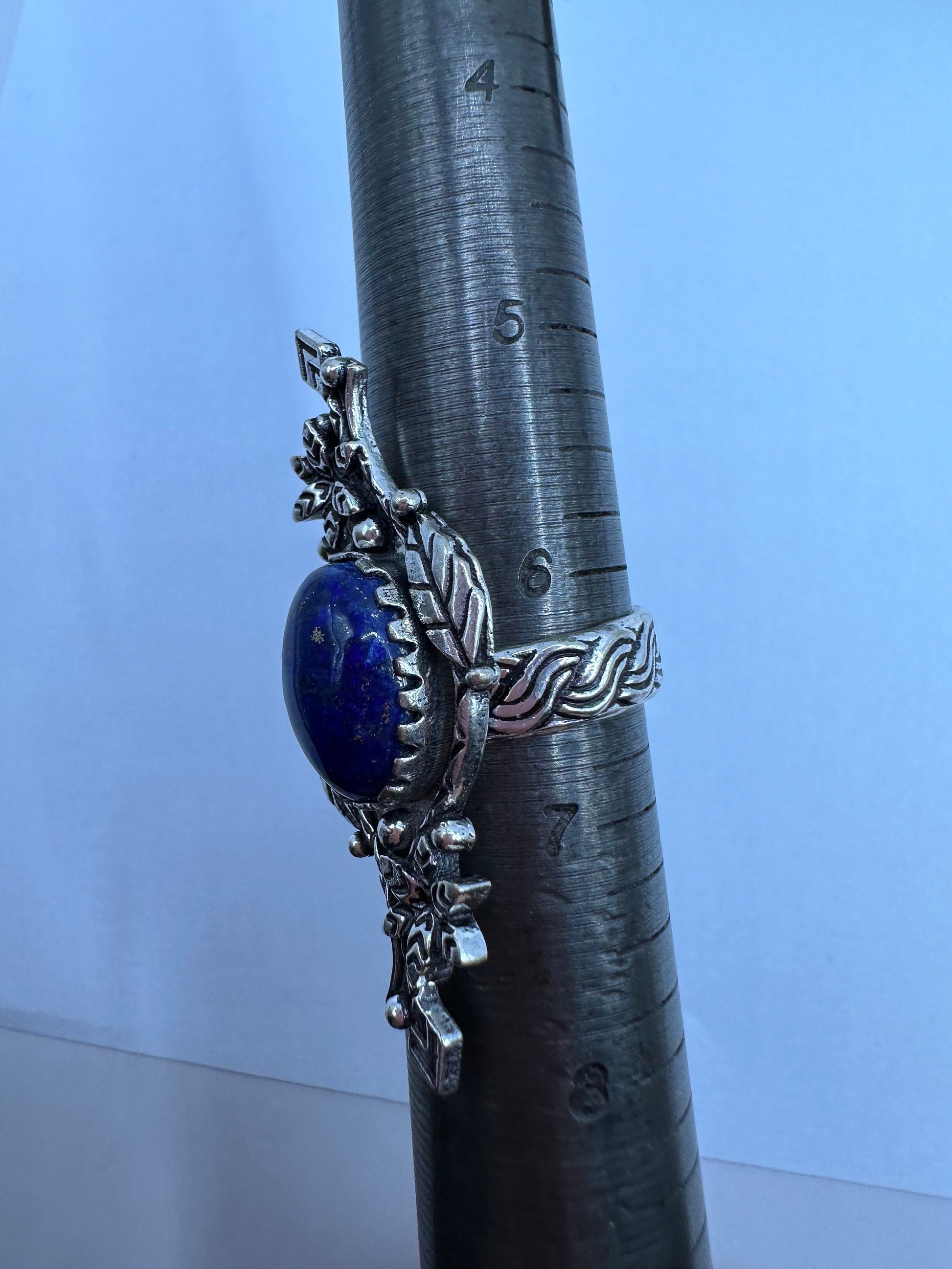 Vintage Blue Genuine Lapis Lazuli Cocktail Ring