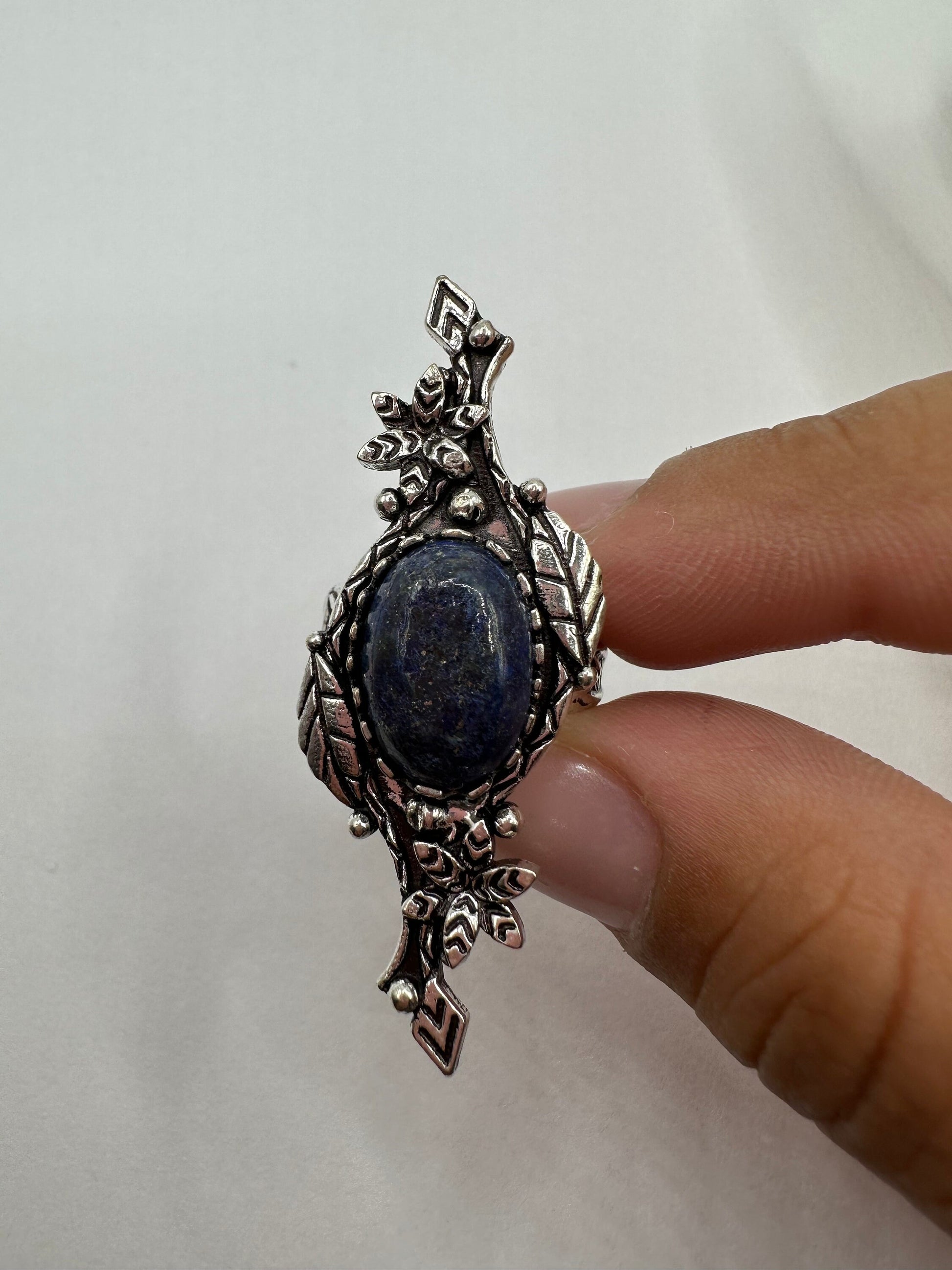 Vintage Blue Genuine Lapis Lazuli Cocktail Ring