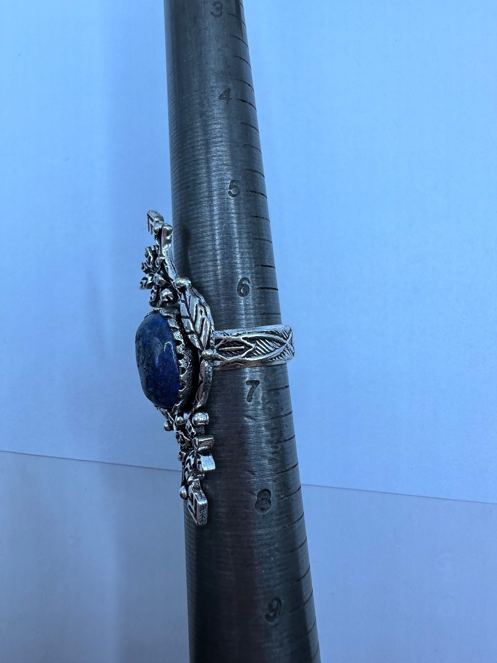 Vintage Blue Genuine Lapis Lazuli Cocktail Ring