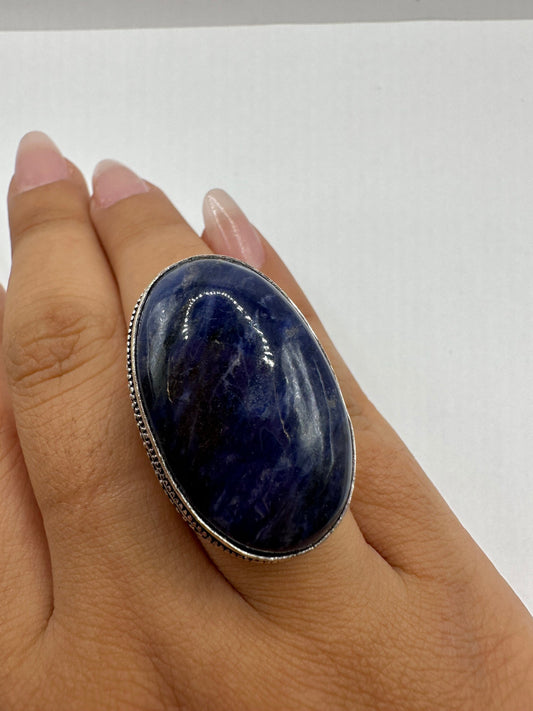 Vintage Blue Genuine Lapis Lazuli Cocktail Ring