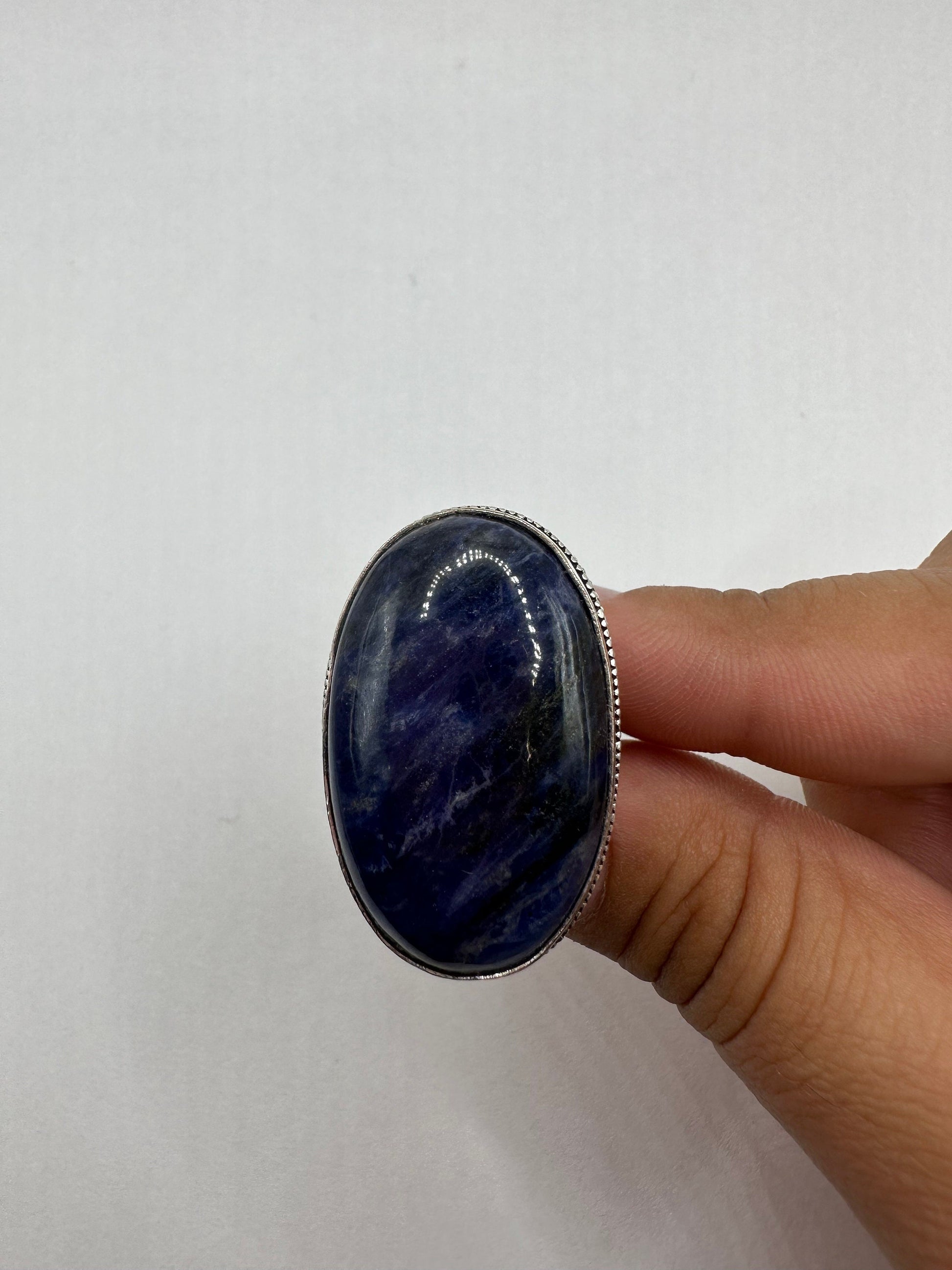 Vintage Blue Genuine Lapis Lazuli Cocktail Ring