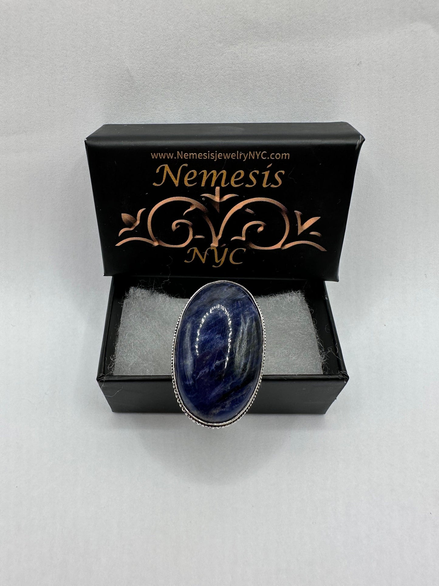 Vintage Blue Genuine Lapis Lazuli Cocktail Ring