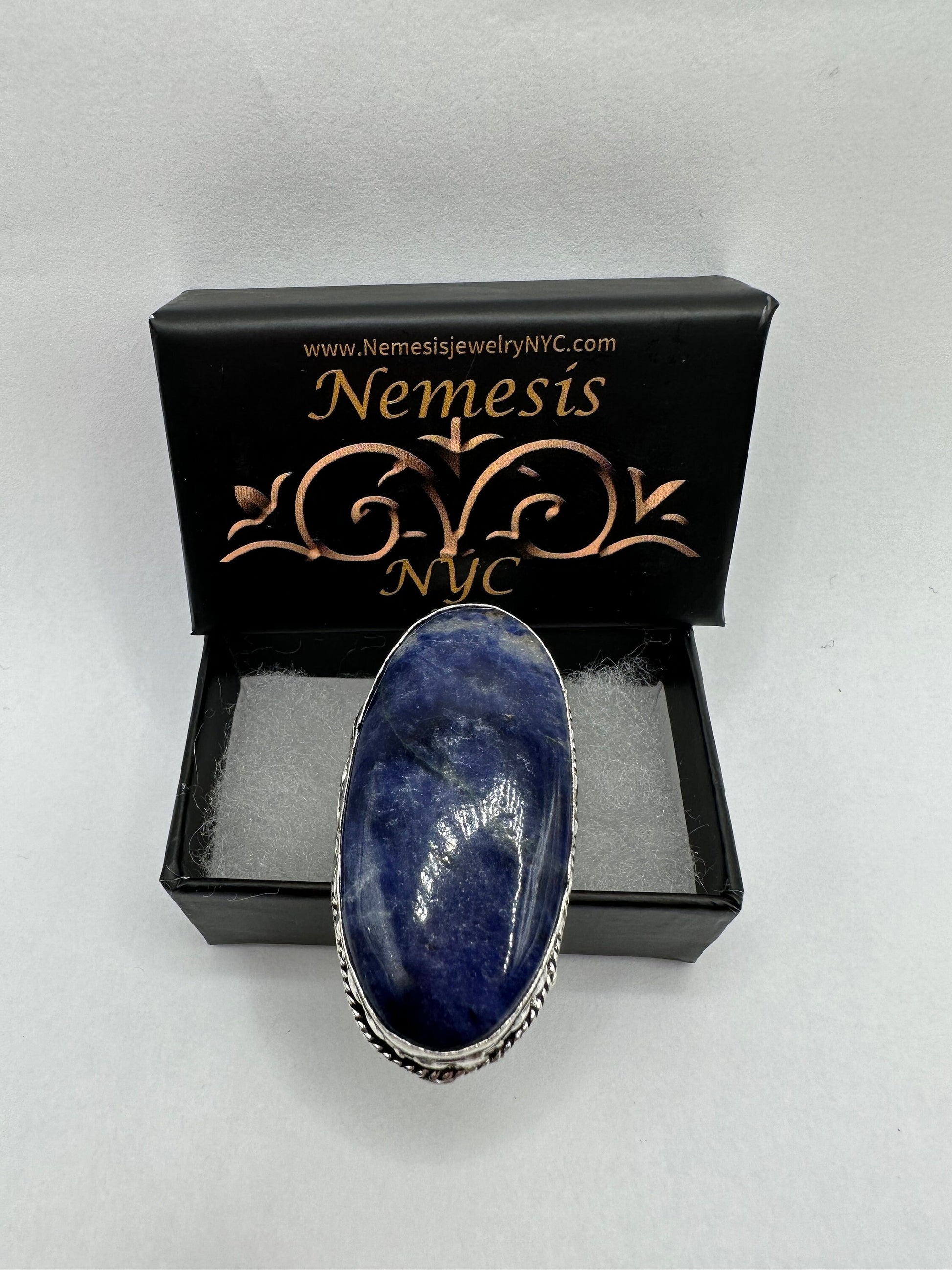 Vintage Blue Genuine Lapis Lazuli Cocktail Ring