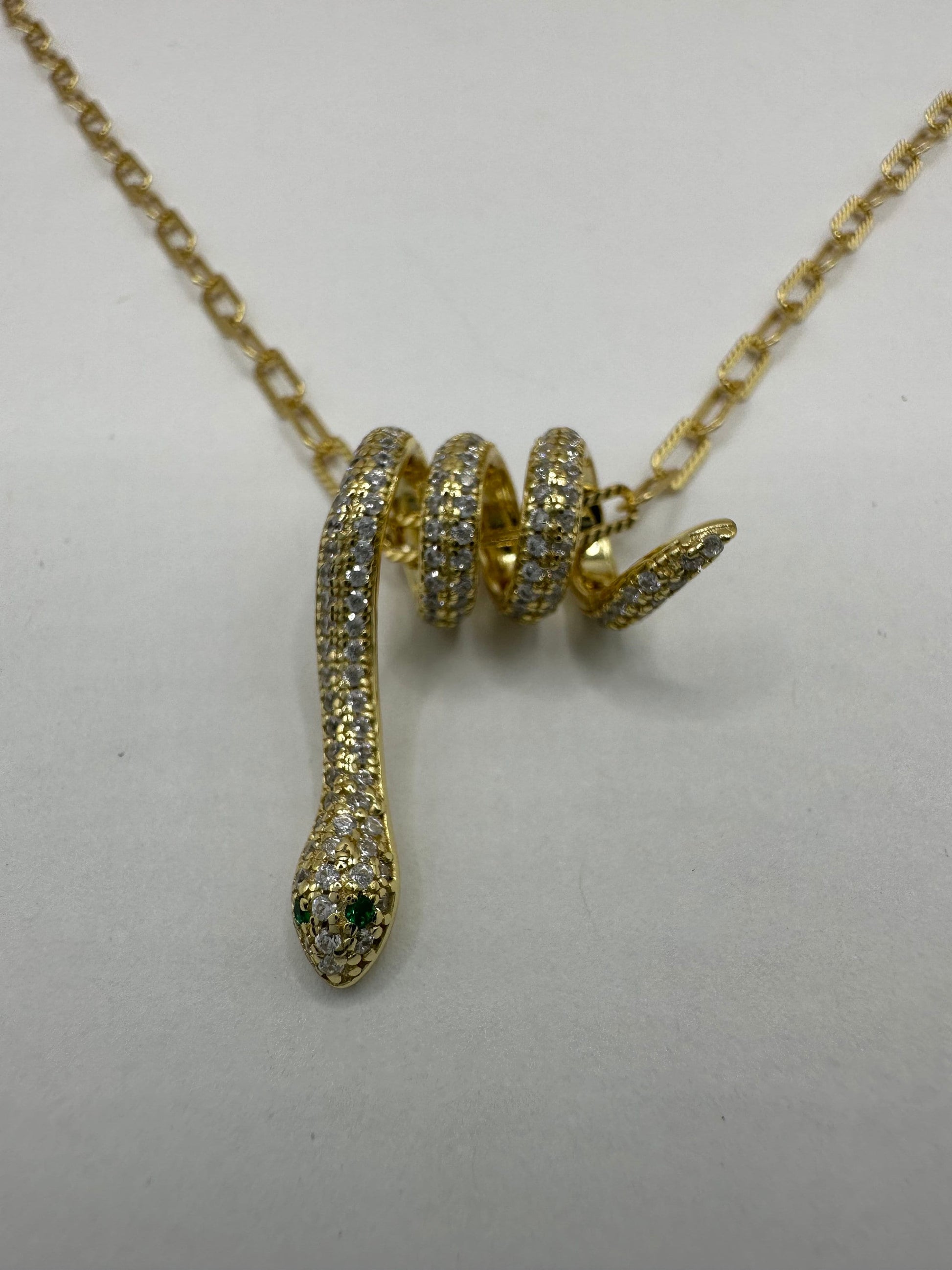 Vintage Golden 925 Sterling Silver Snake Choker Necklace