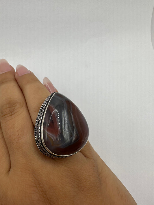 Vintage Genuine Brown Jasper Ring