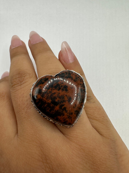 Vintage Genuine Brown Jasper Ring
