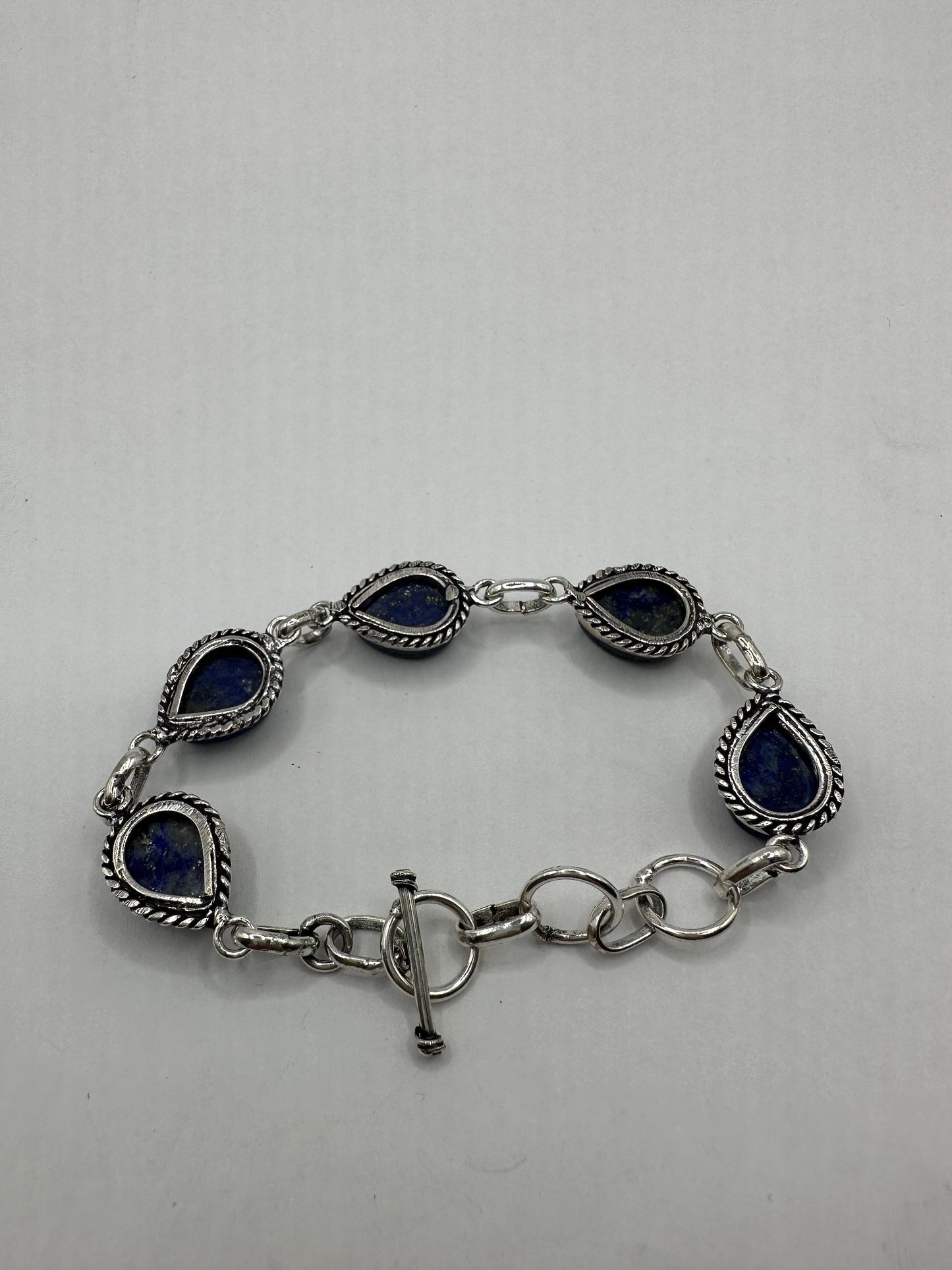 vintage Blue lapis lazuli Silver Boho Bracelet