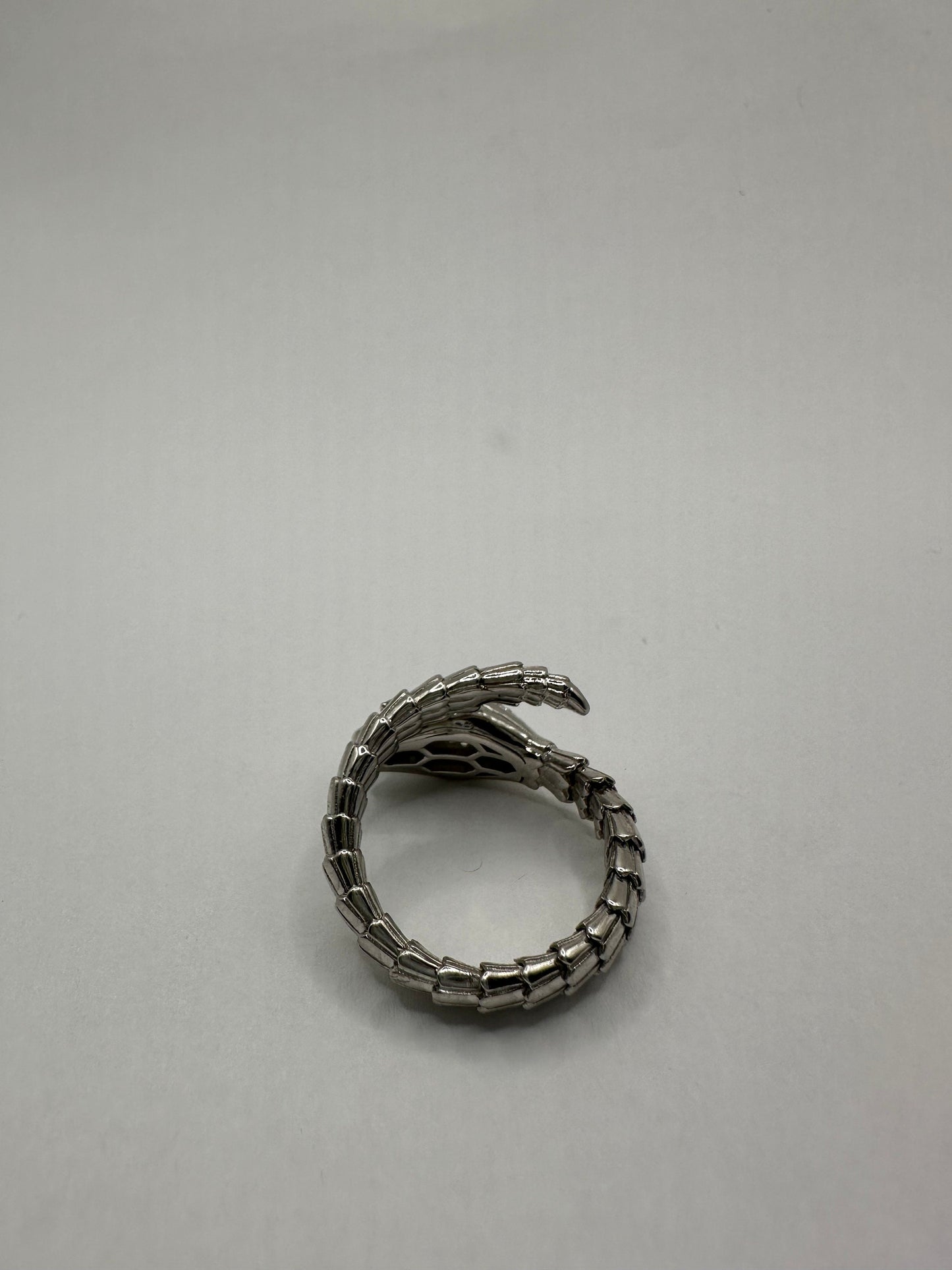 Vintage Snake Ring 925 Sterling Silver Crystal Size 8