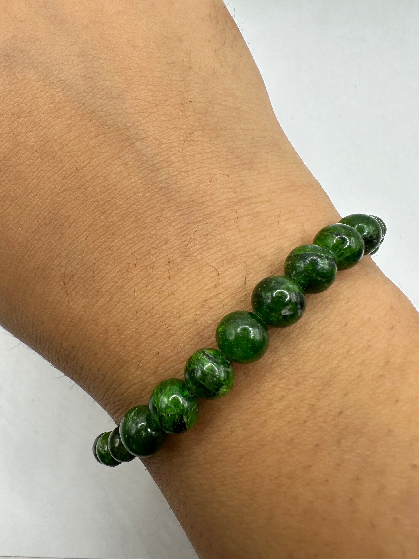 Vintage Green Jade Beaded Graduated Bracelet