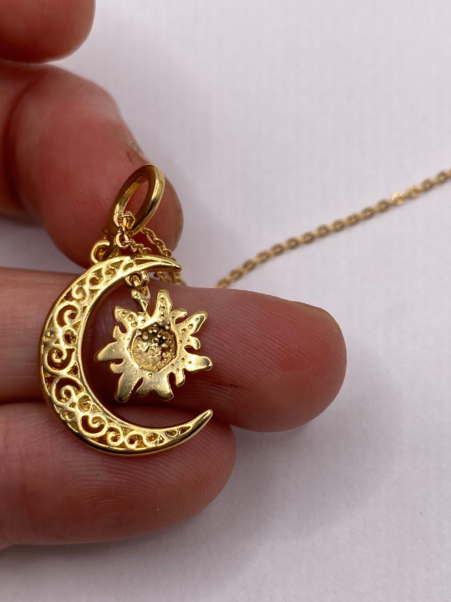 Vintage Nation of Islam Star and Crecent Moon of Islam Choker Muslim Gold Filled Deco Etched Necklace