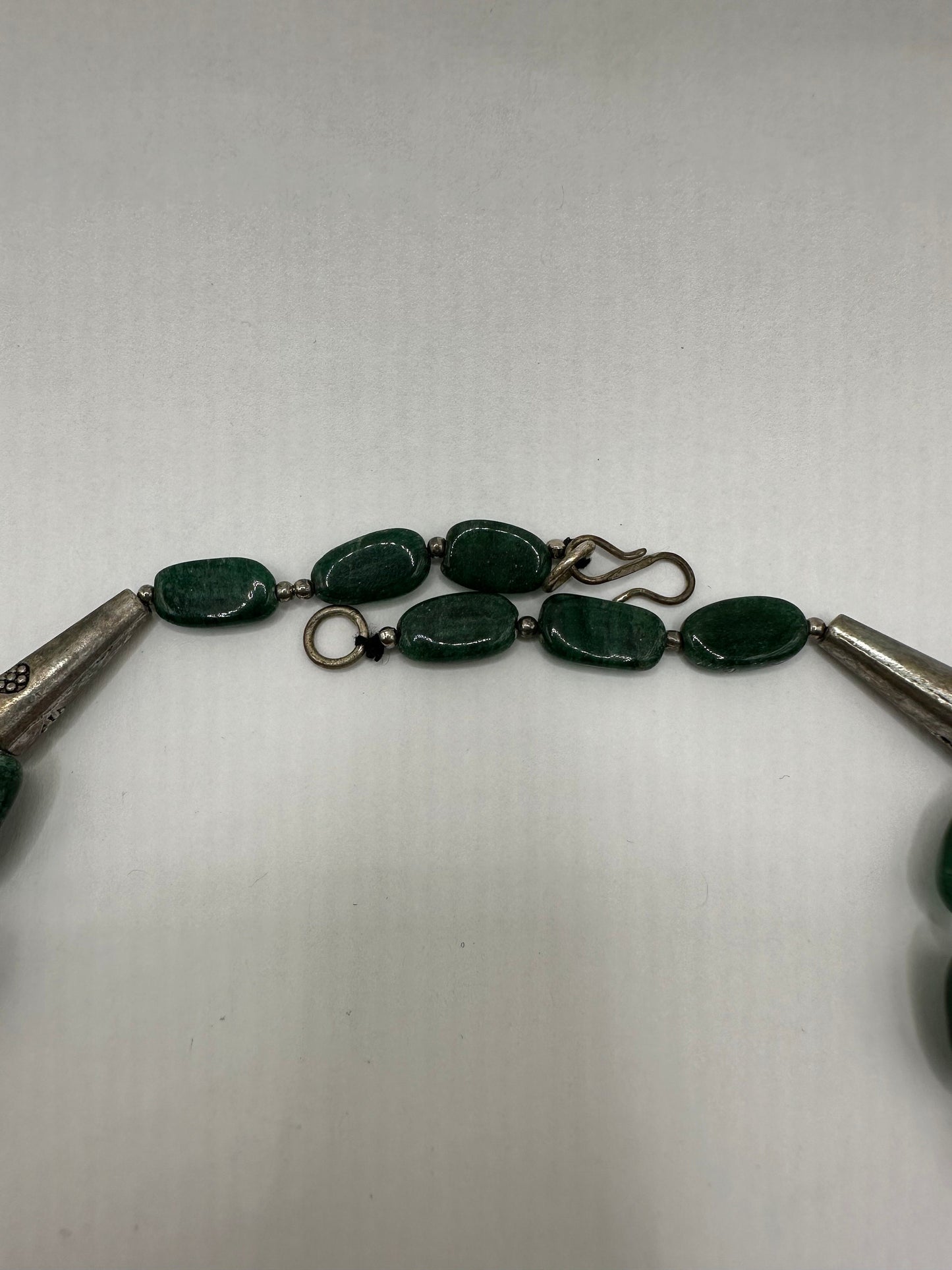 Vintage Green Moss Agate Choker Turquoise Red Coral Pendant