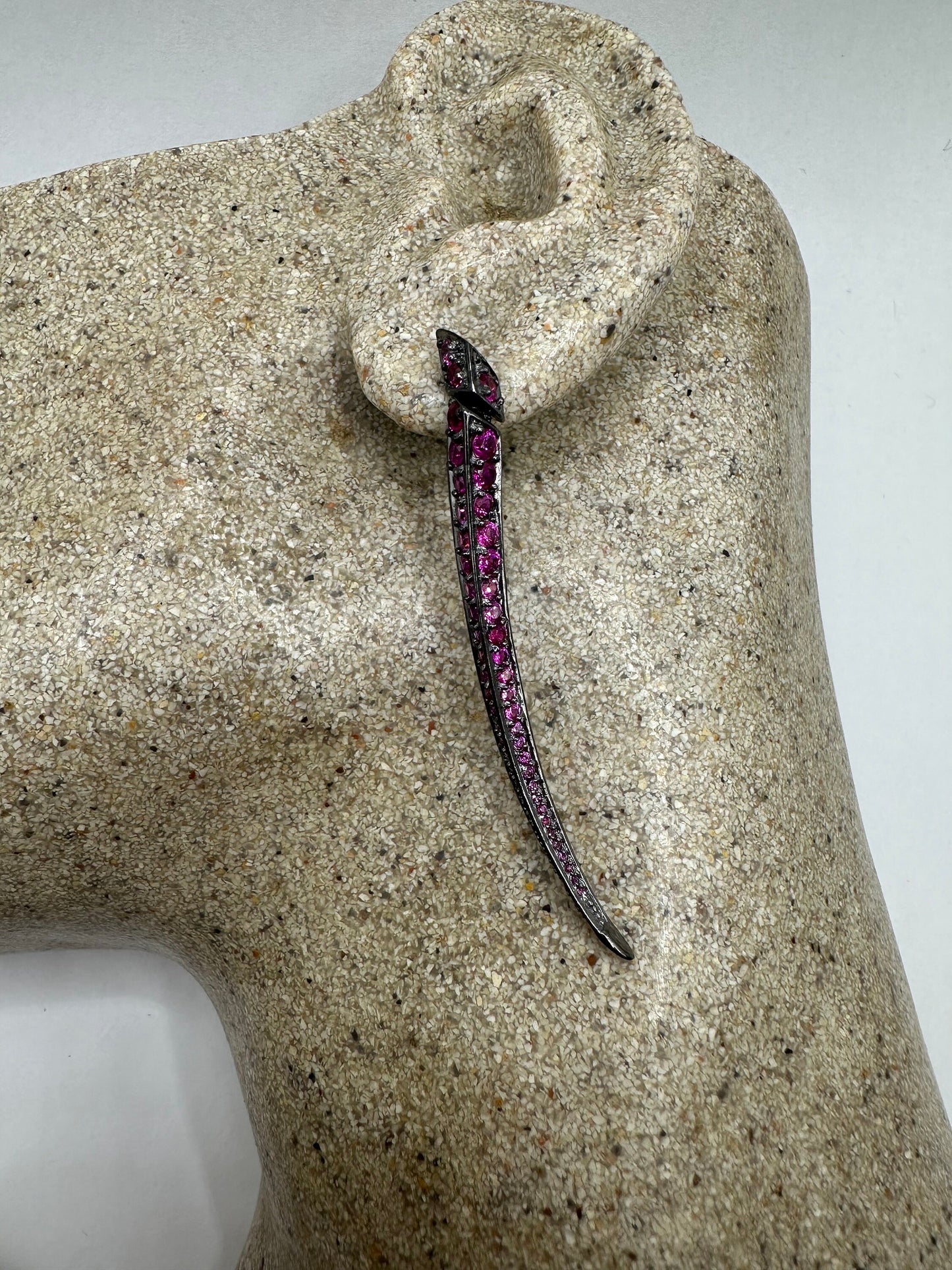 Vintage pink Tourmaline 925 Sterling Silver Dangle Earrings