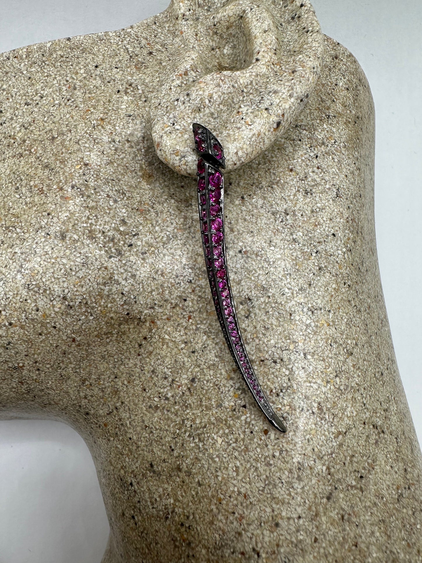 Vintage pink Tourmaline 925 Sterling Silver Dangle Earrings