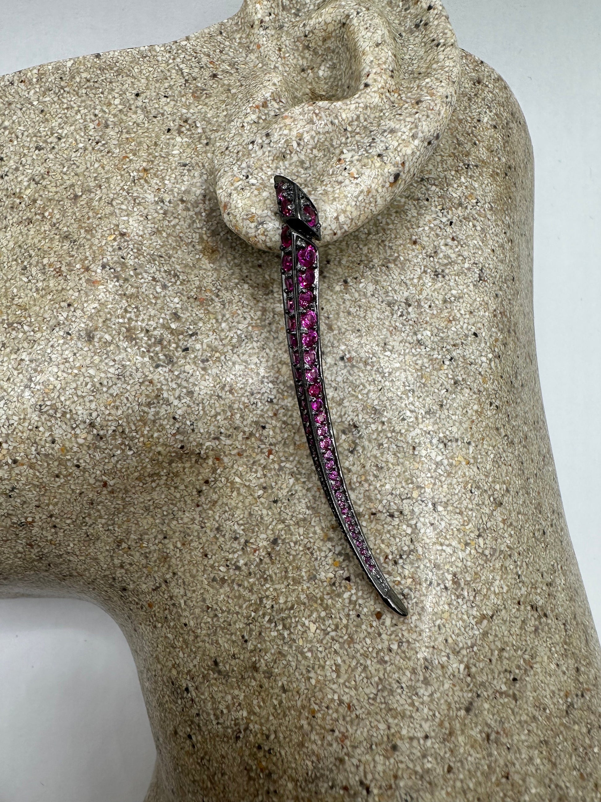 Vintage pink Tourmaline 925 Sterling Silver Dangle Earrings