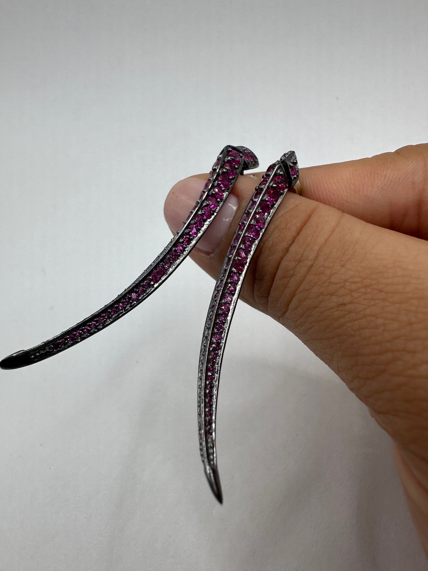 Vintage pink Tourmaline 925 Sterling Silver Dangle Earrings