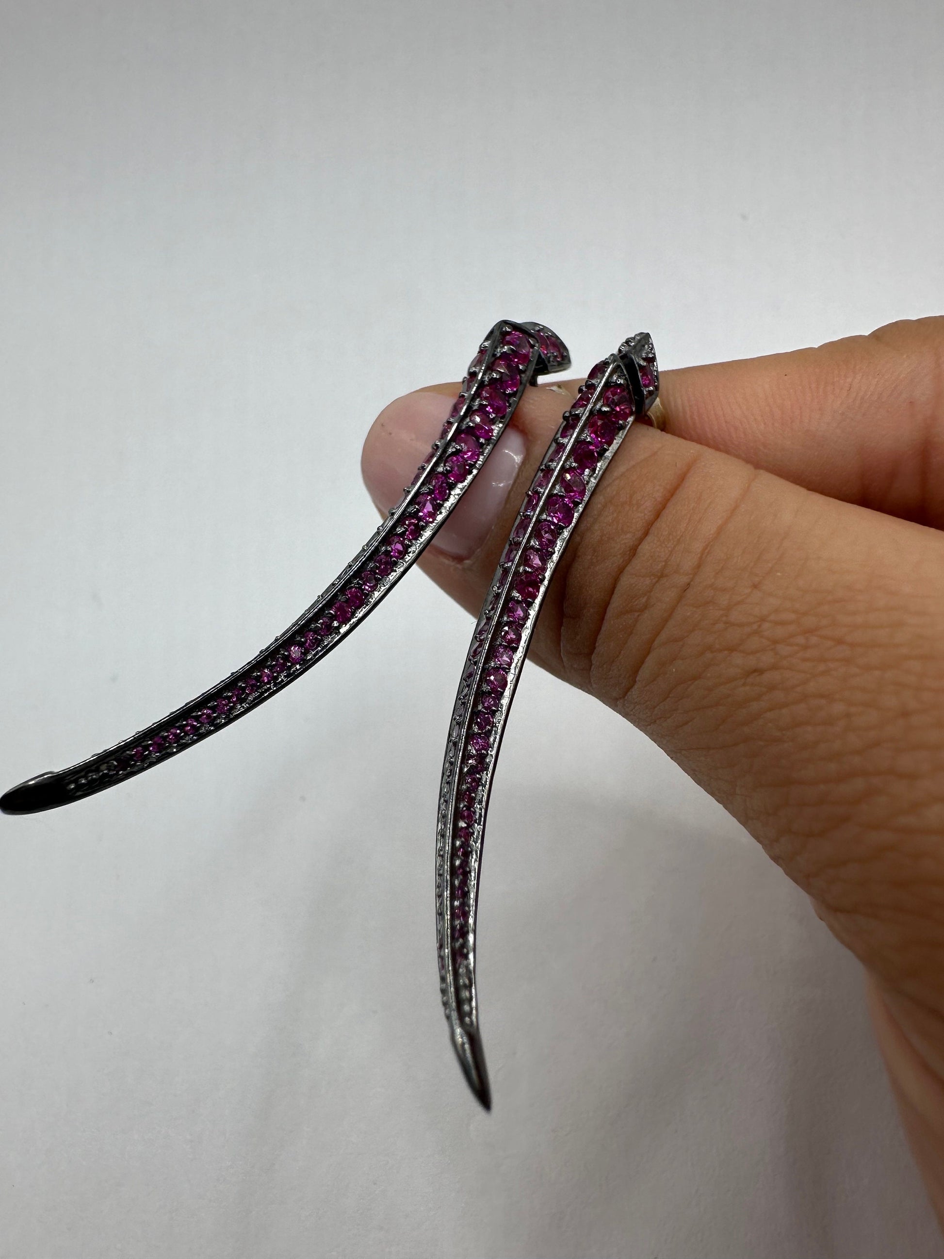 Vintage pink Tourmaline 925 Sterling Silver Dangle Earrings