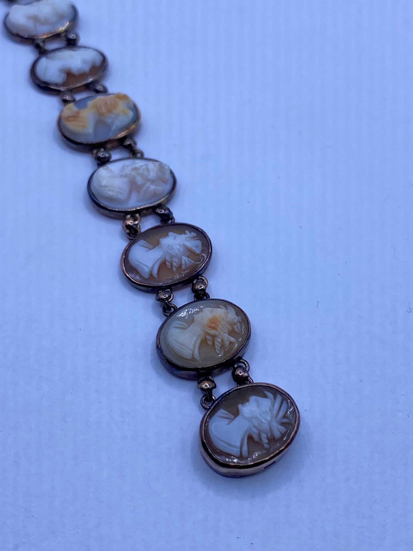 Vintage Cameo Bracelet 14k Yellow Gold 6.5 inches