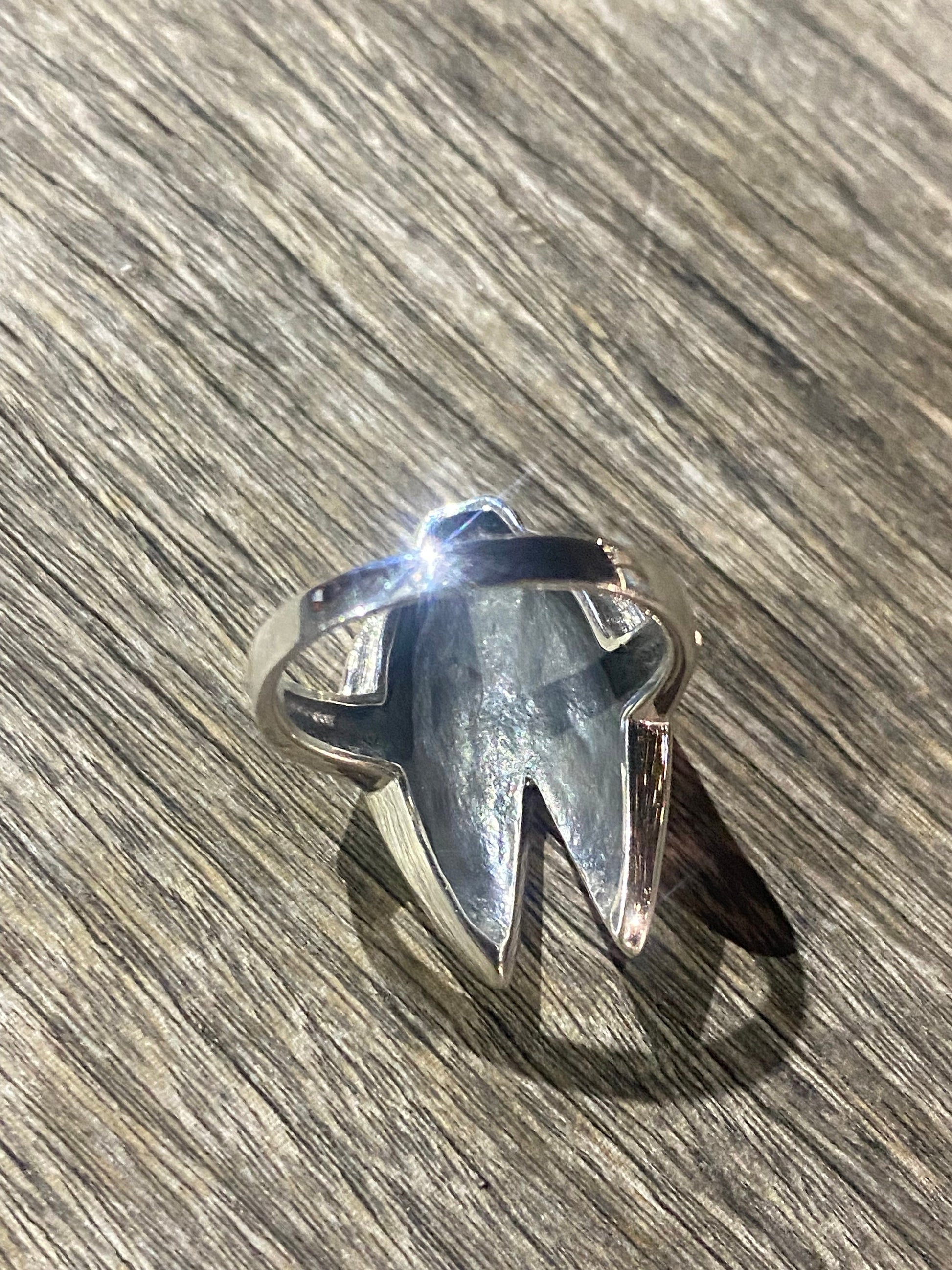 Antique Deco Mother of Pearl Cicada 925 Sterling Silver Ring