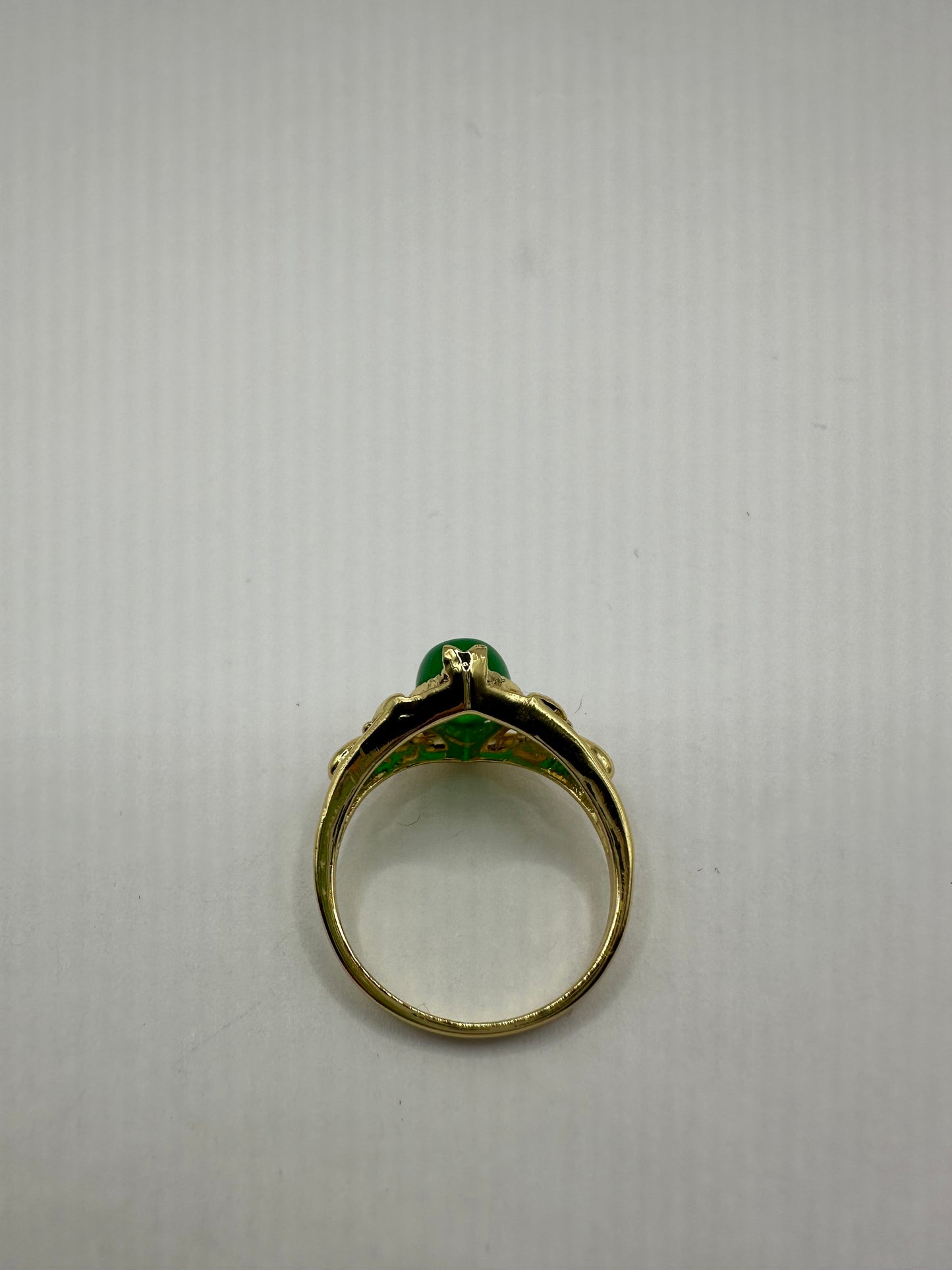 Vintage Lucky Green Nephrite Jade Ring