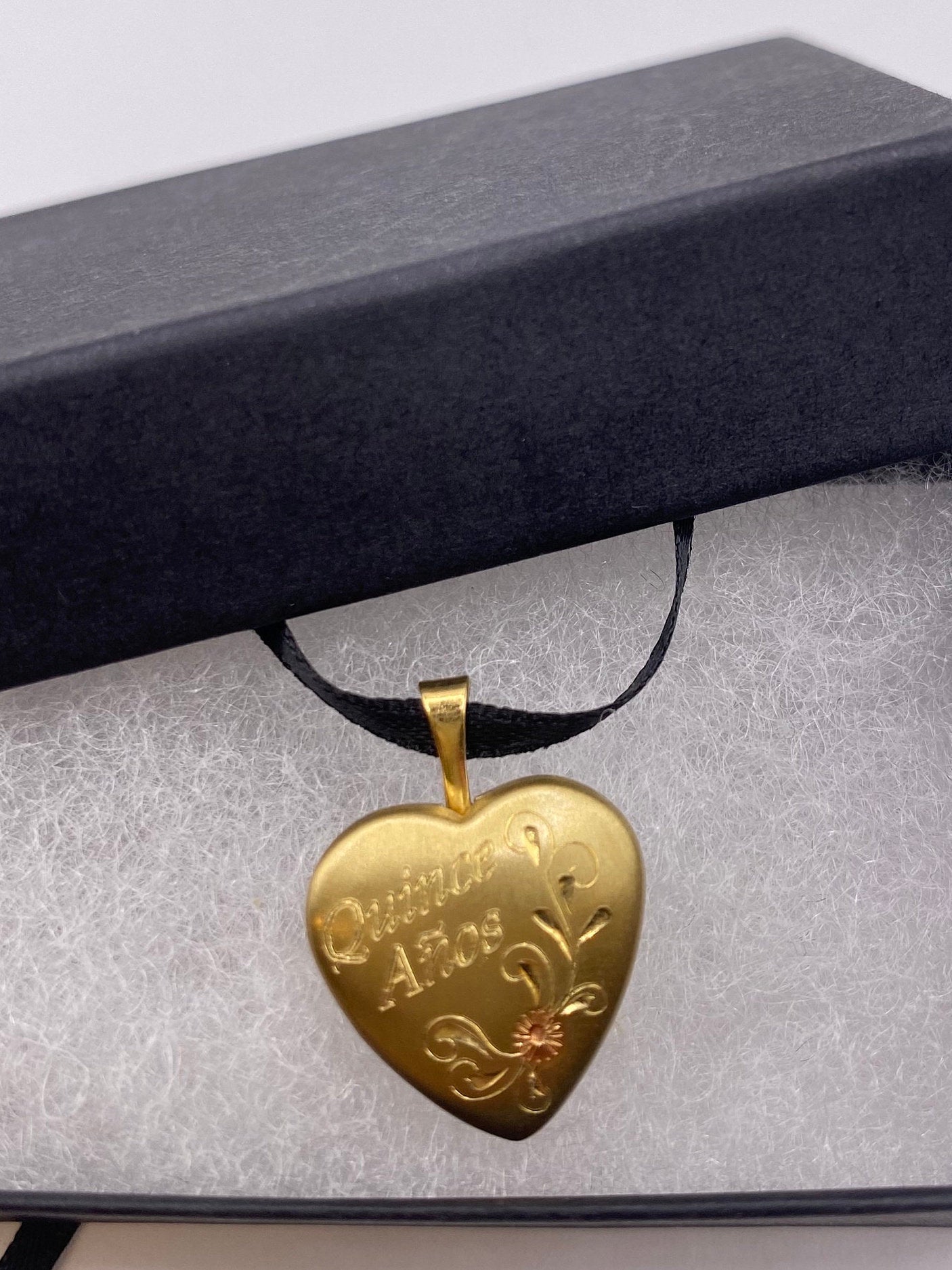Vintage Heart 15 Years Locket Choker Gold Filled Necklace