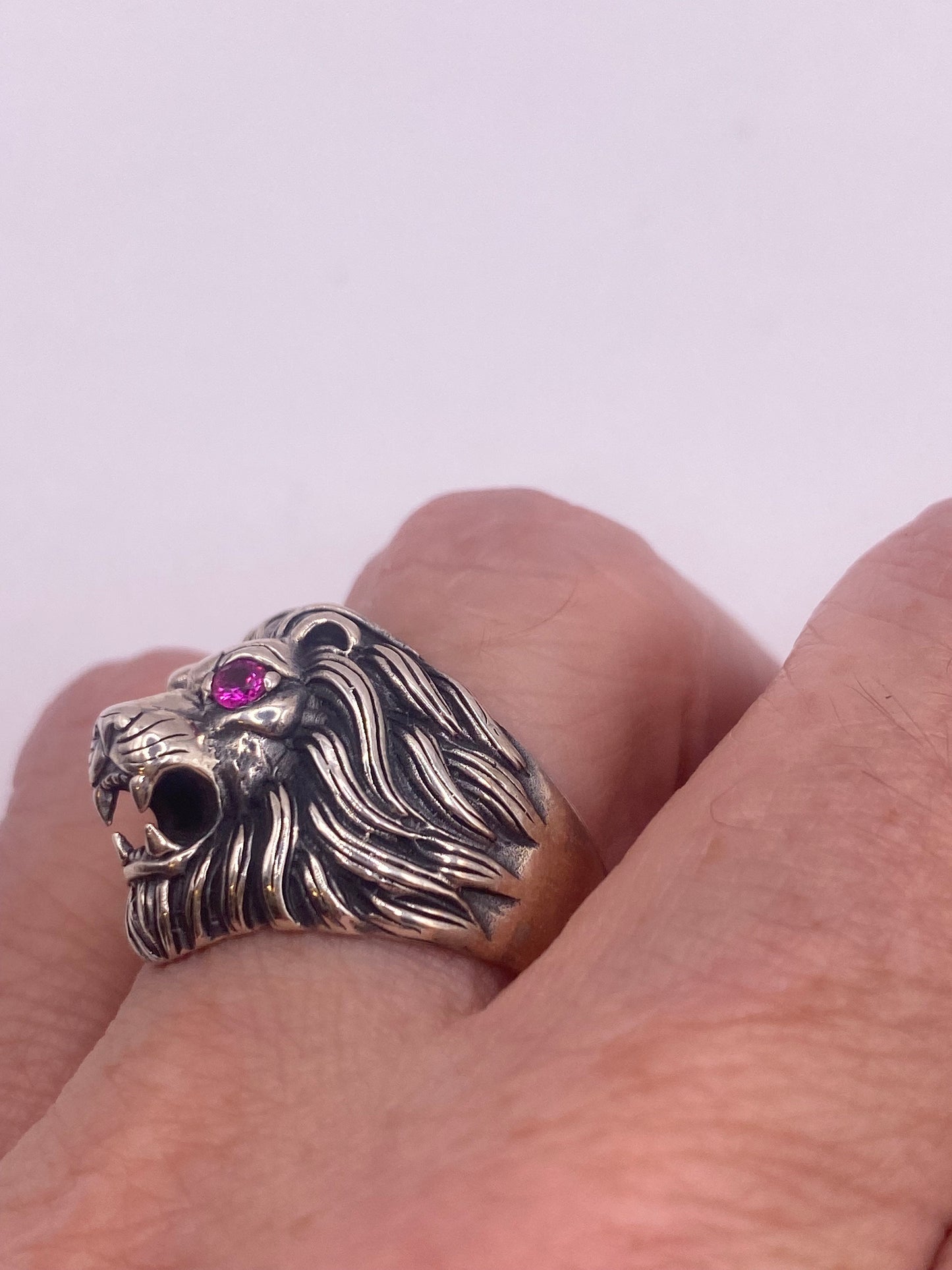 Vintage Lion Ring 925 Sterling Silver