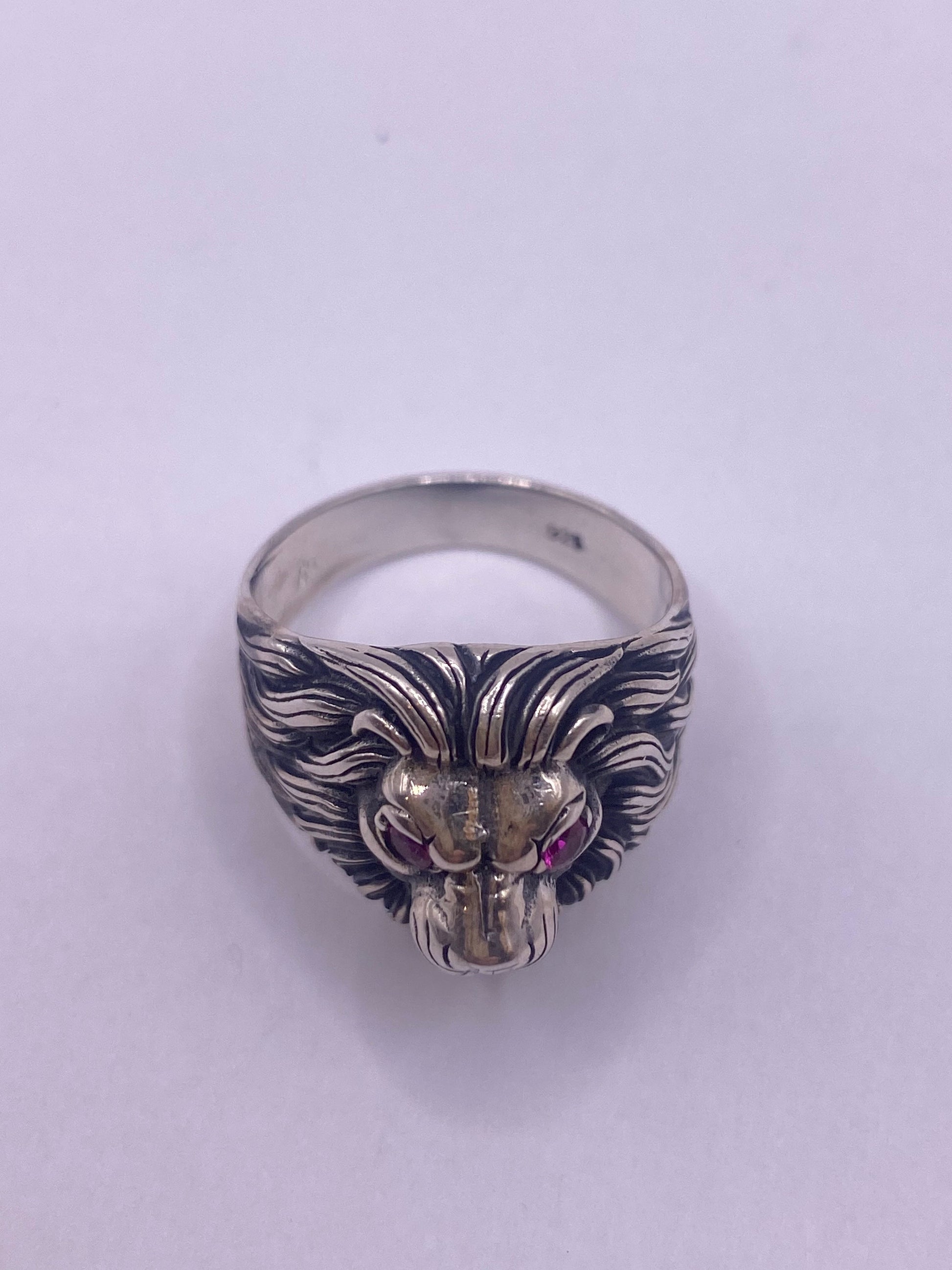 Vintage Lion Ring 925 Sterling Silver