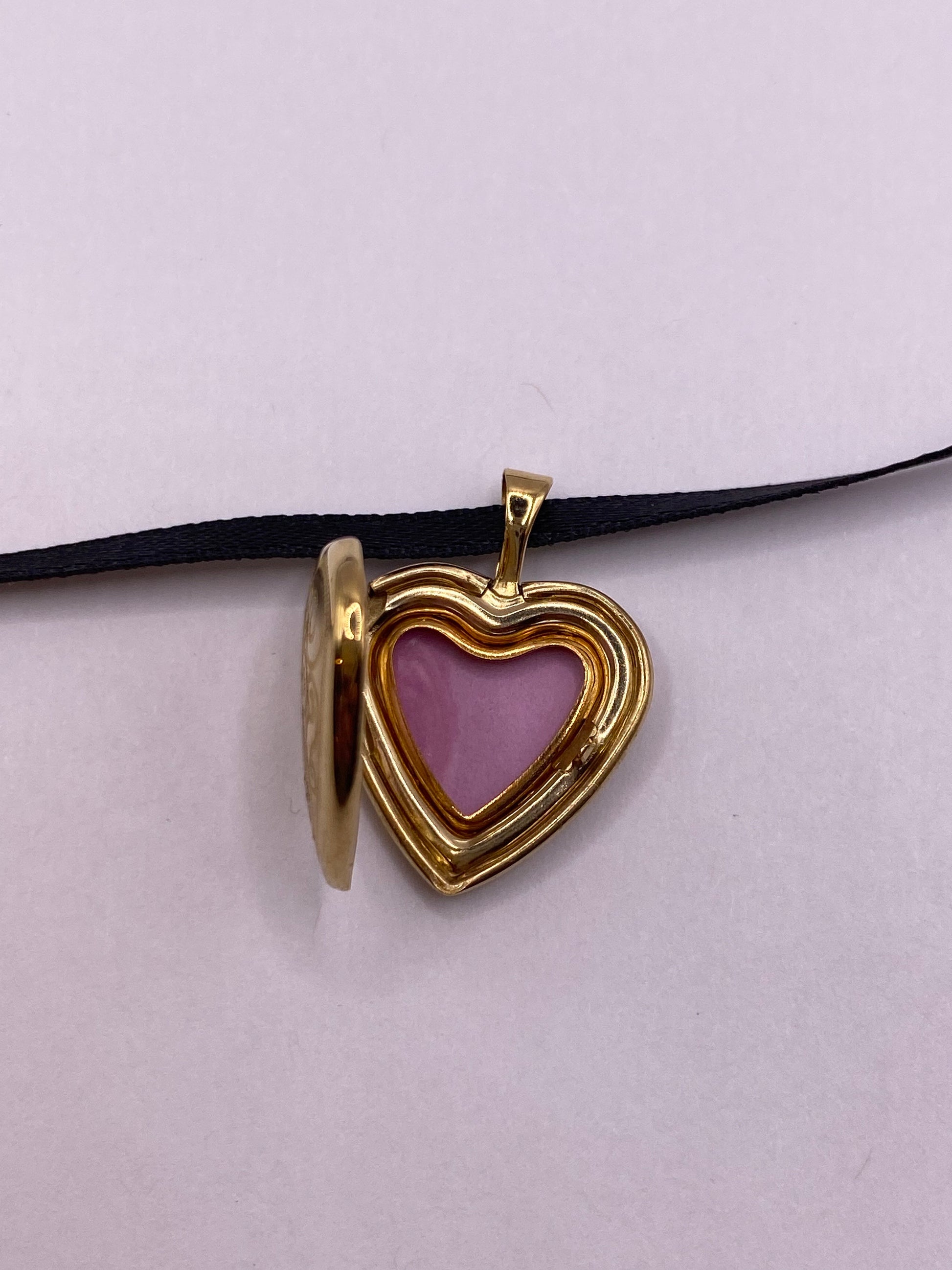 Vintage Heart Locket Choker Gold Filled Necklace