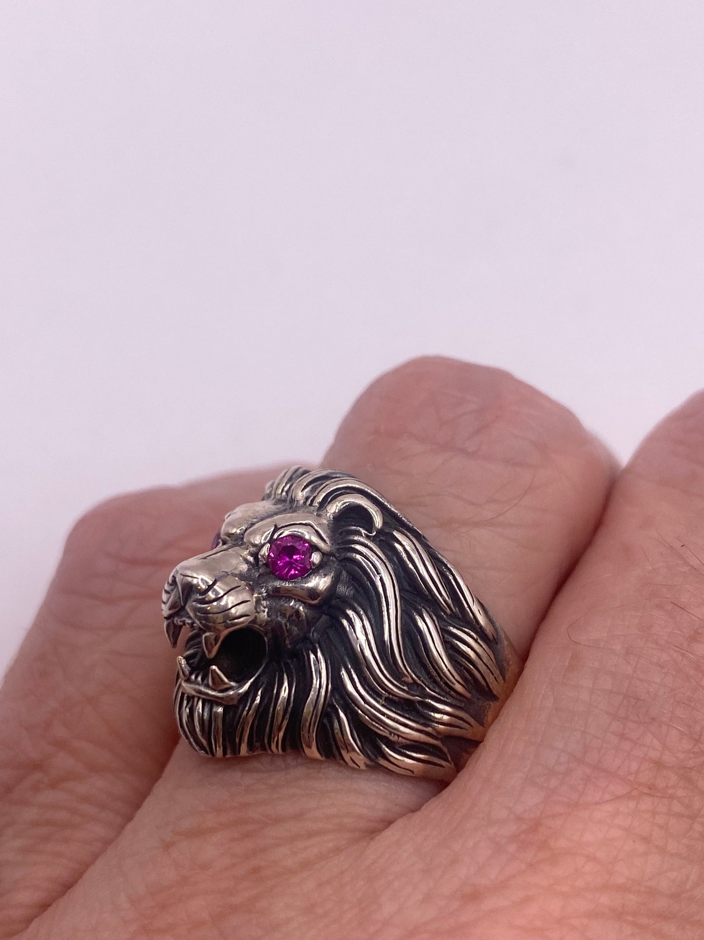 Vintage Lion Ring 925 Sterling Silver