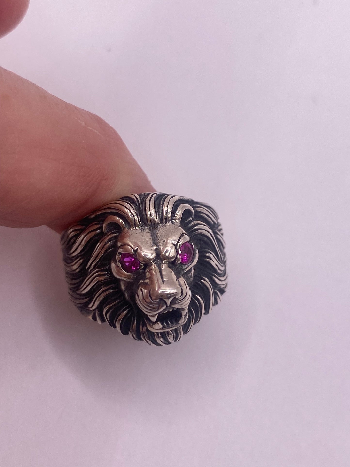 Vintage Lion Ring 925 Sterling Silver