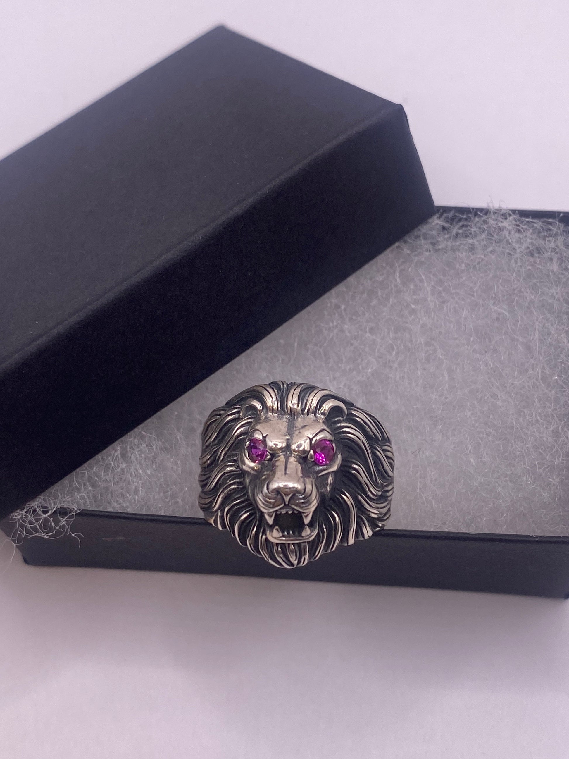 Vintage Lion Ring 925 Sterling Silver