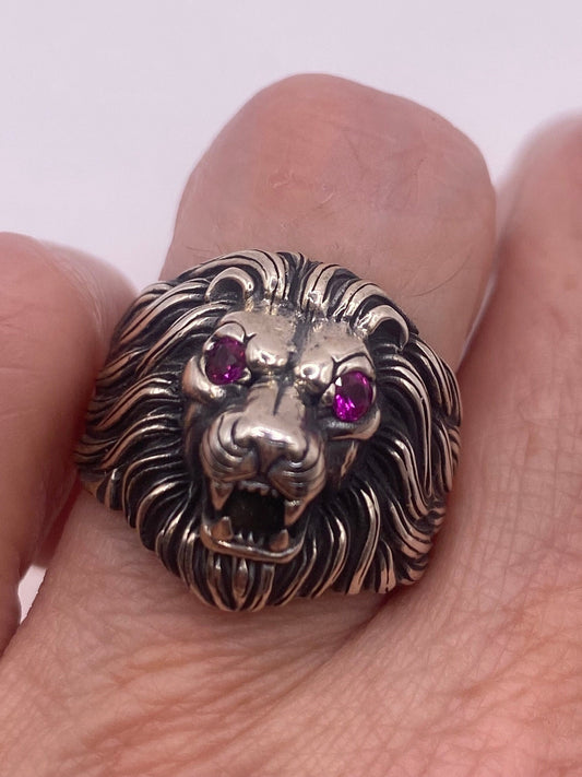 Vintage Lion Ring 925 Sterling Silver