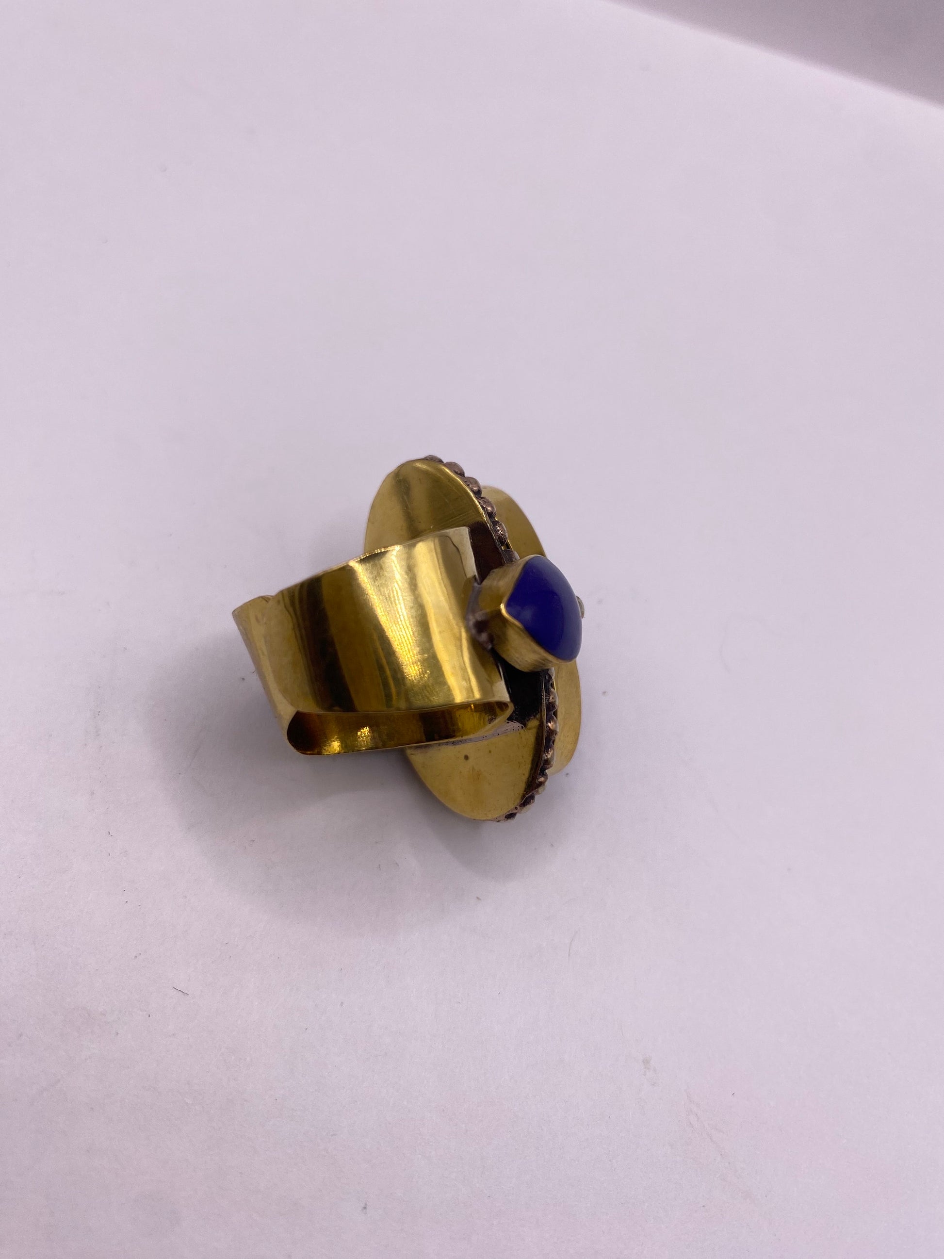 Vintage Carnelian Silver Bronze Poison Pillbox Adjustable Ring