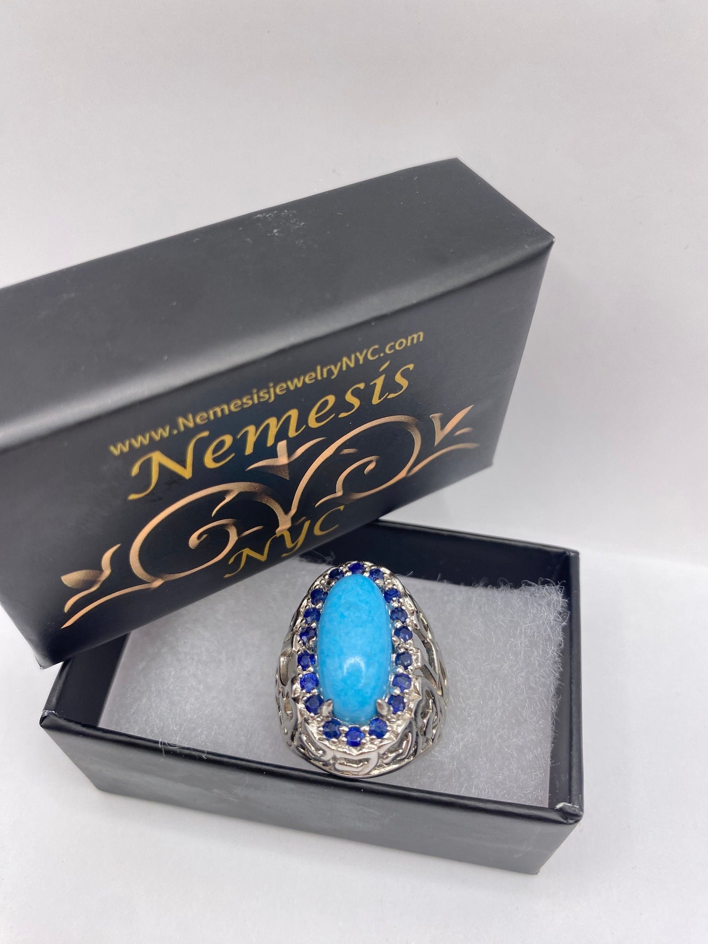 Vintage Tibetan Turquoise 925 Sterling Silver Ring