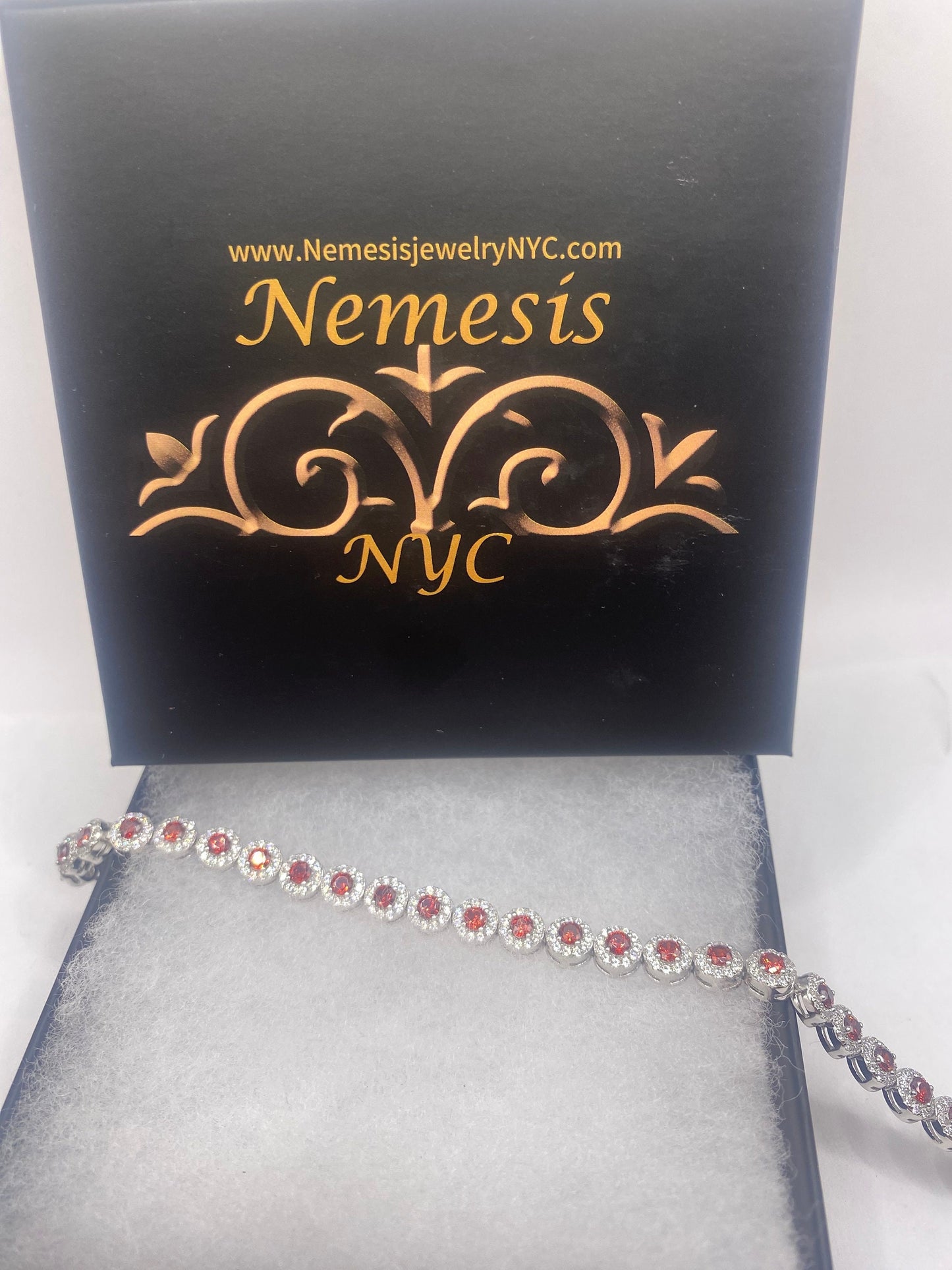 Vintage Bohemian Red Garnet Bracelet 925 Sterling Silver